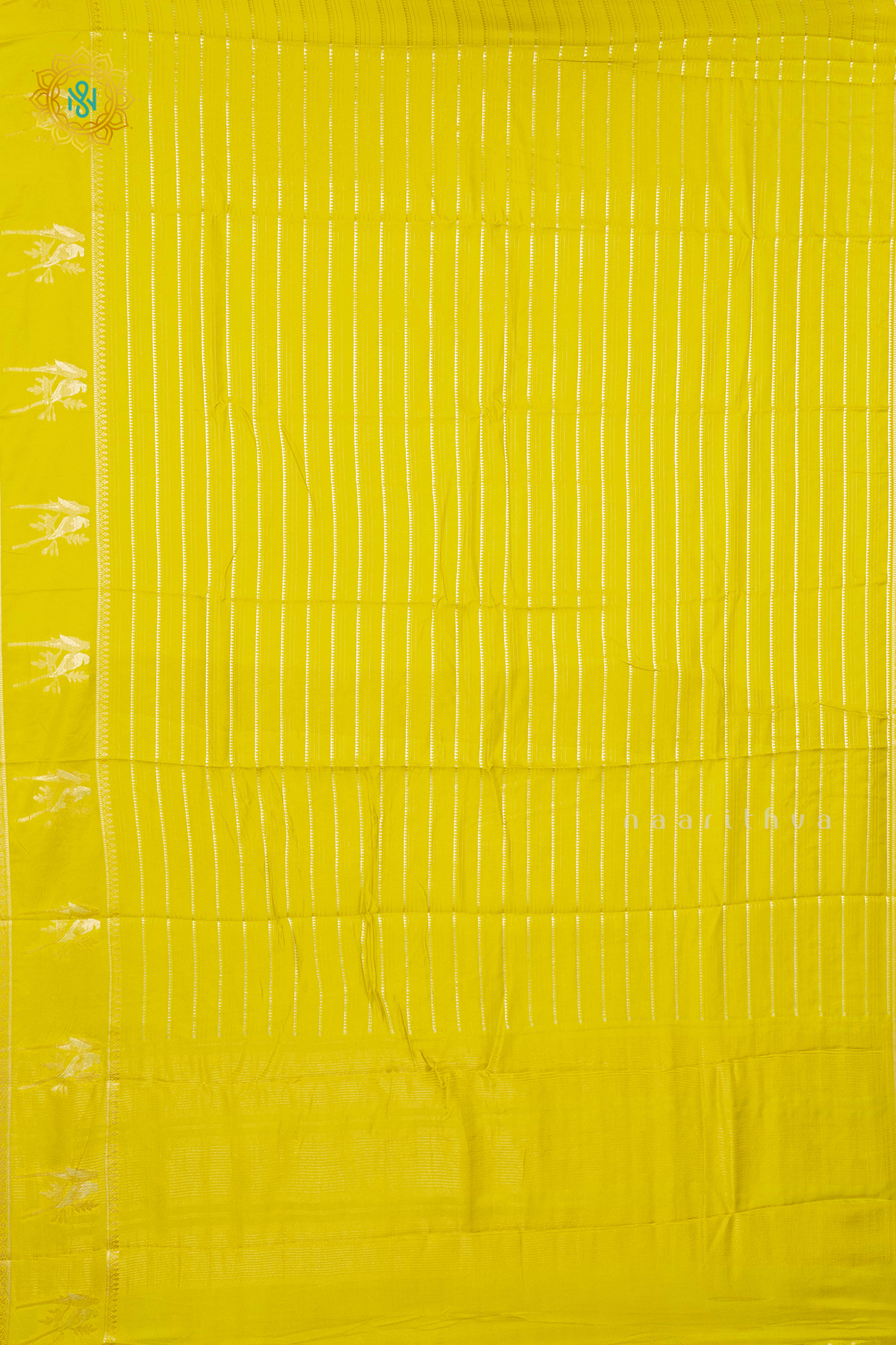 YELLOW WITH PURPLE - SEMI CREPE SILK