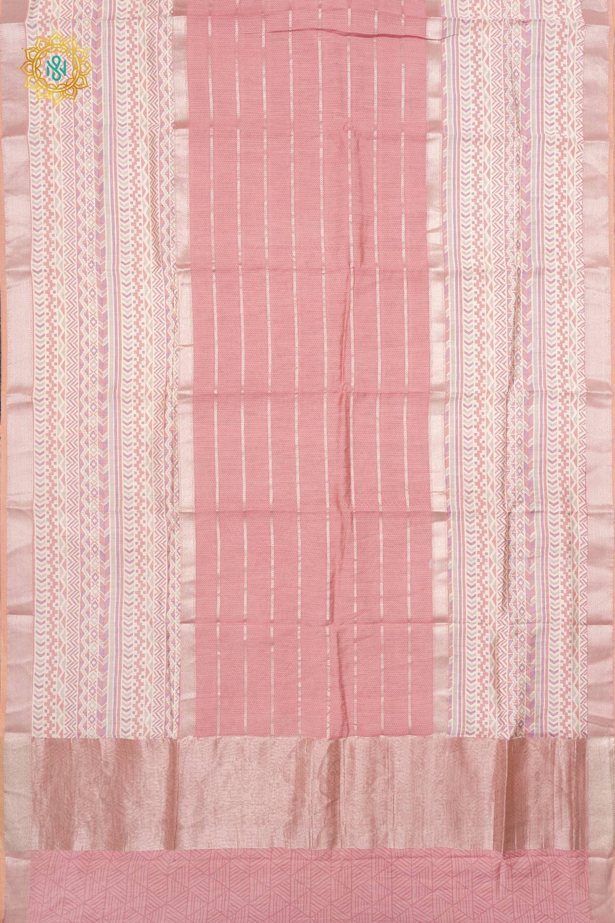 PEACH WITH OFF WHITE - BUTTER CREPE