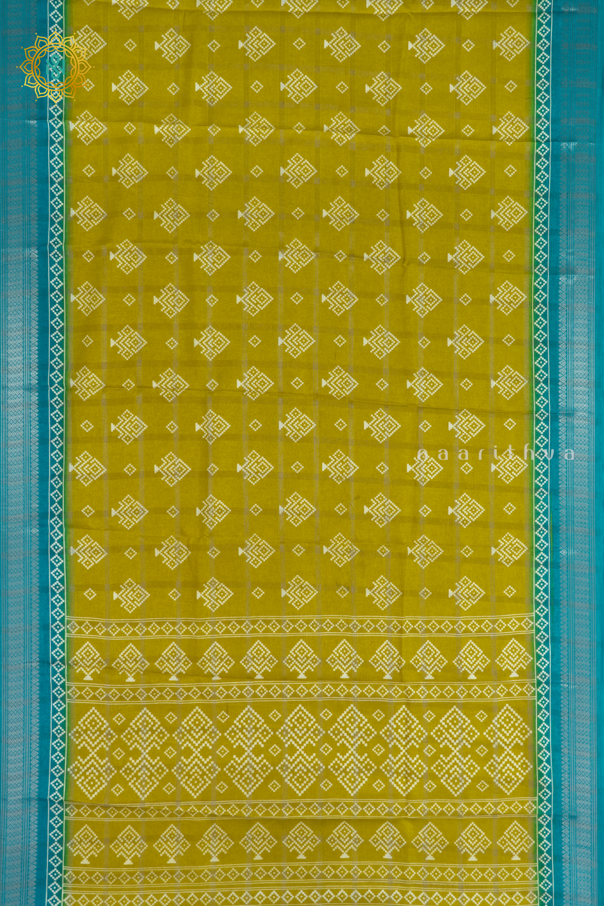 LEMON YELLOW WITH AQUA BLUE - DOLA SILK