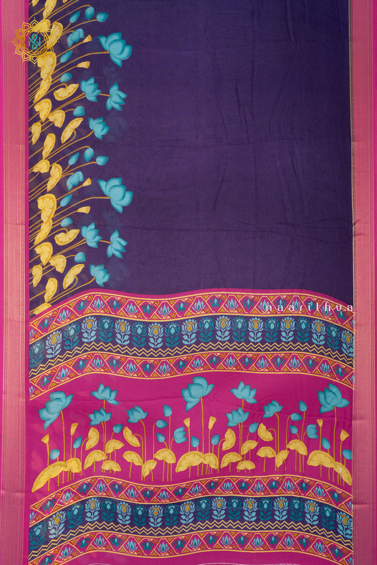 PURPLE WITH PINK - SEMI GEORGETTE