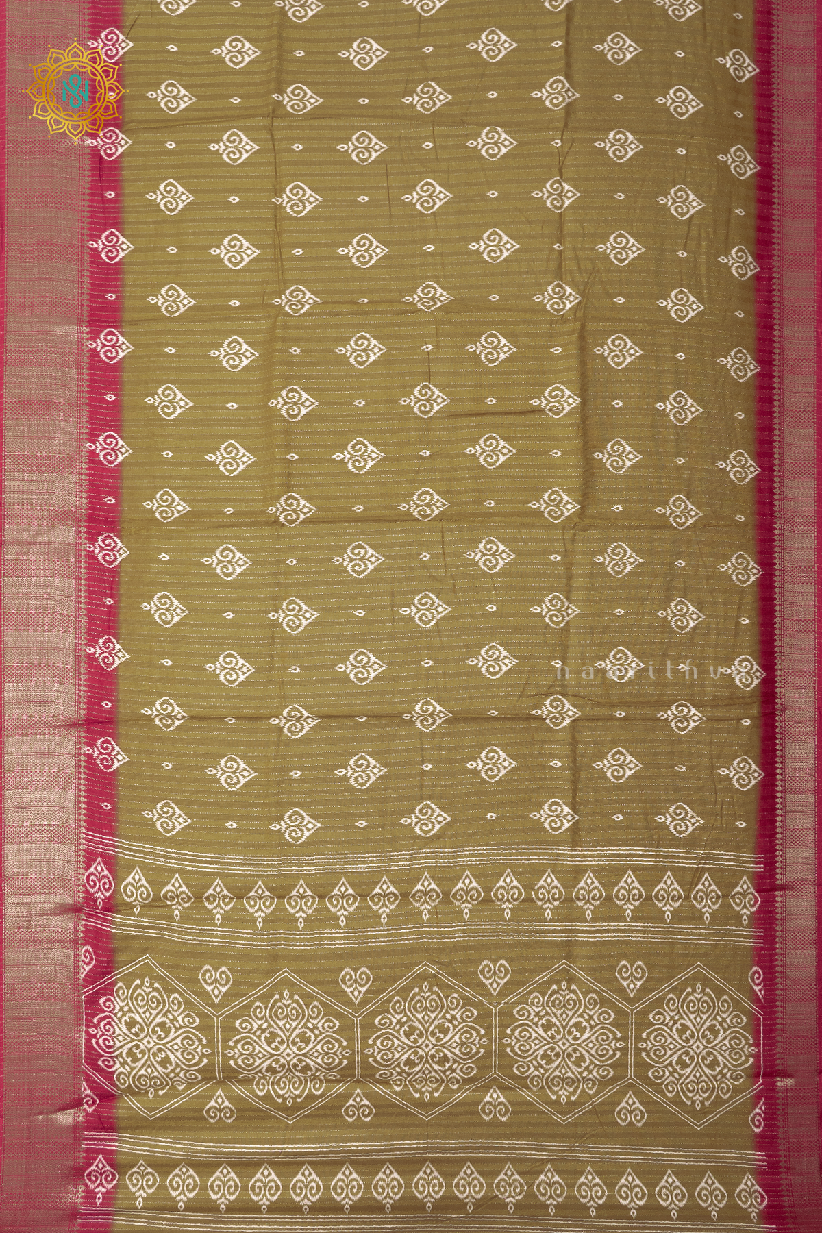 MUSTARD WITH MAROON - DOLA SILK