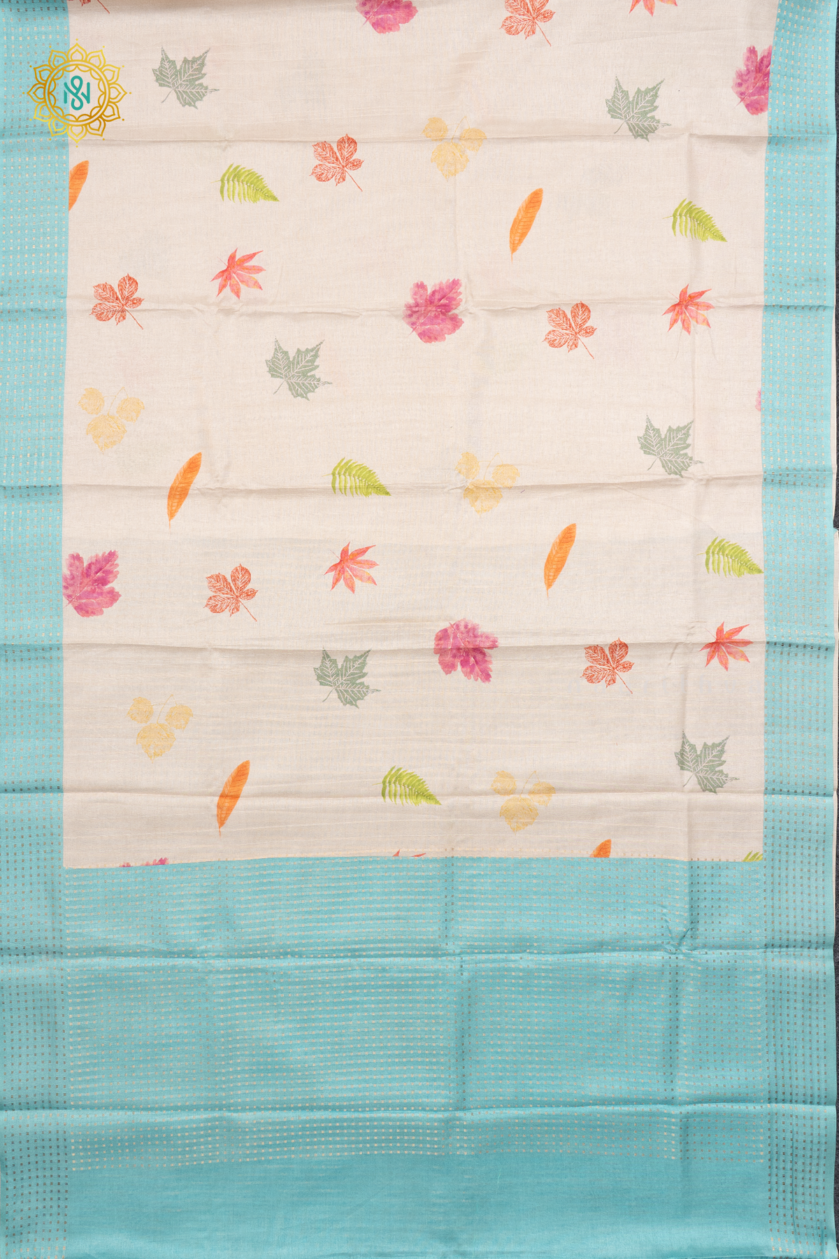 OFF WHITE WITH AQUA BLUE - KOTHA TUSSAR