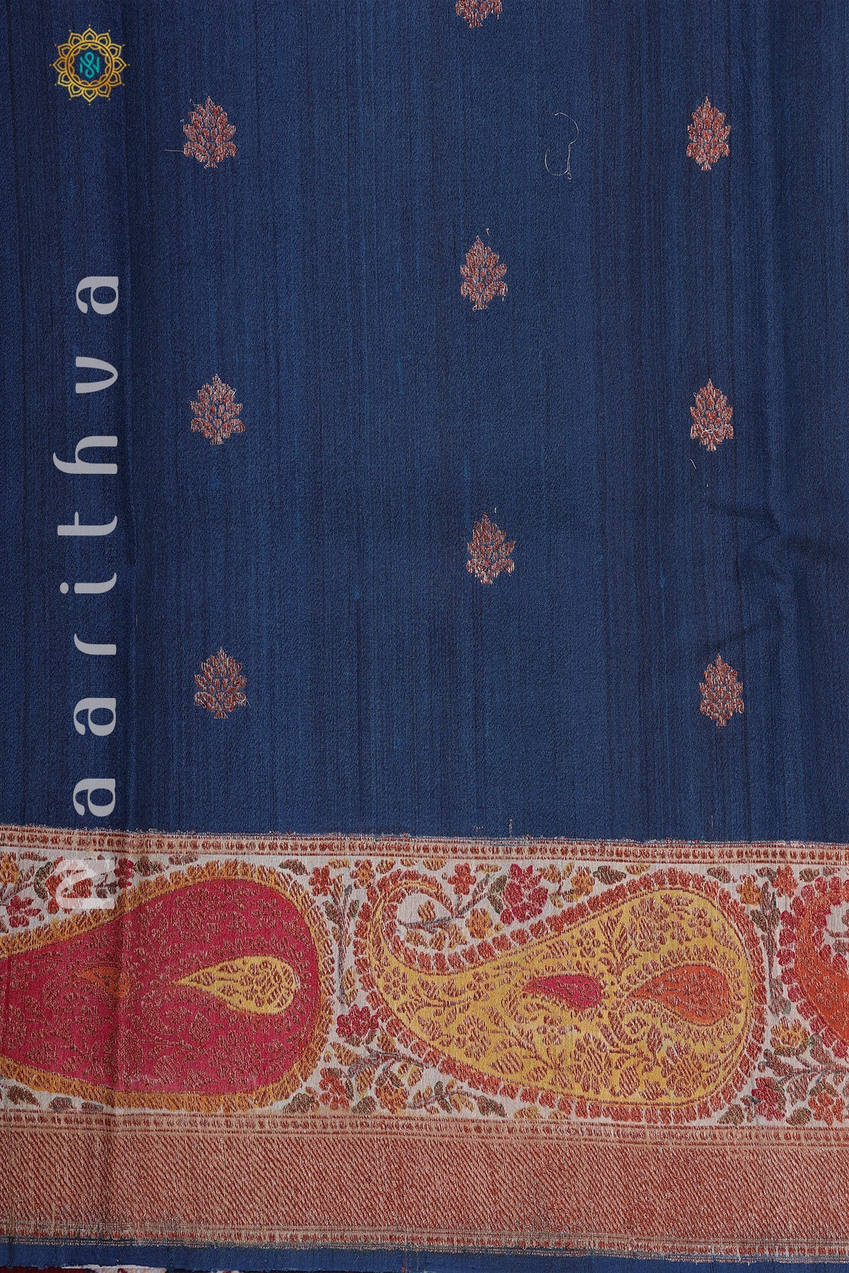 GERMAN BLUE - PURE HANDLOOM TUSSAR SILK