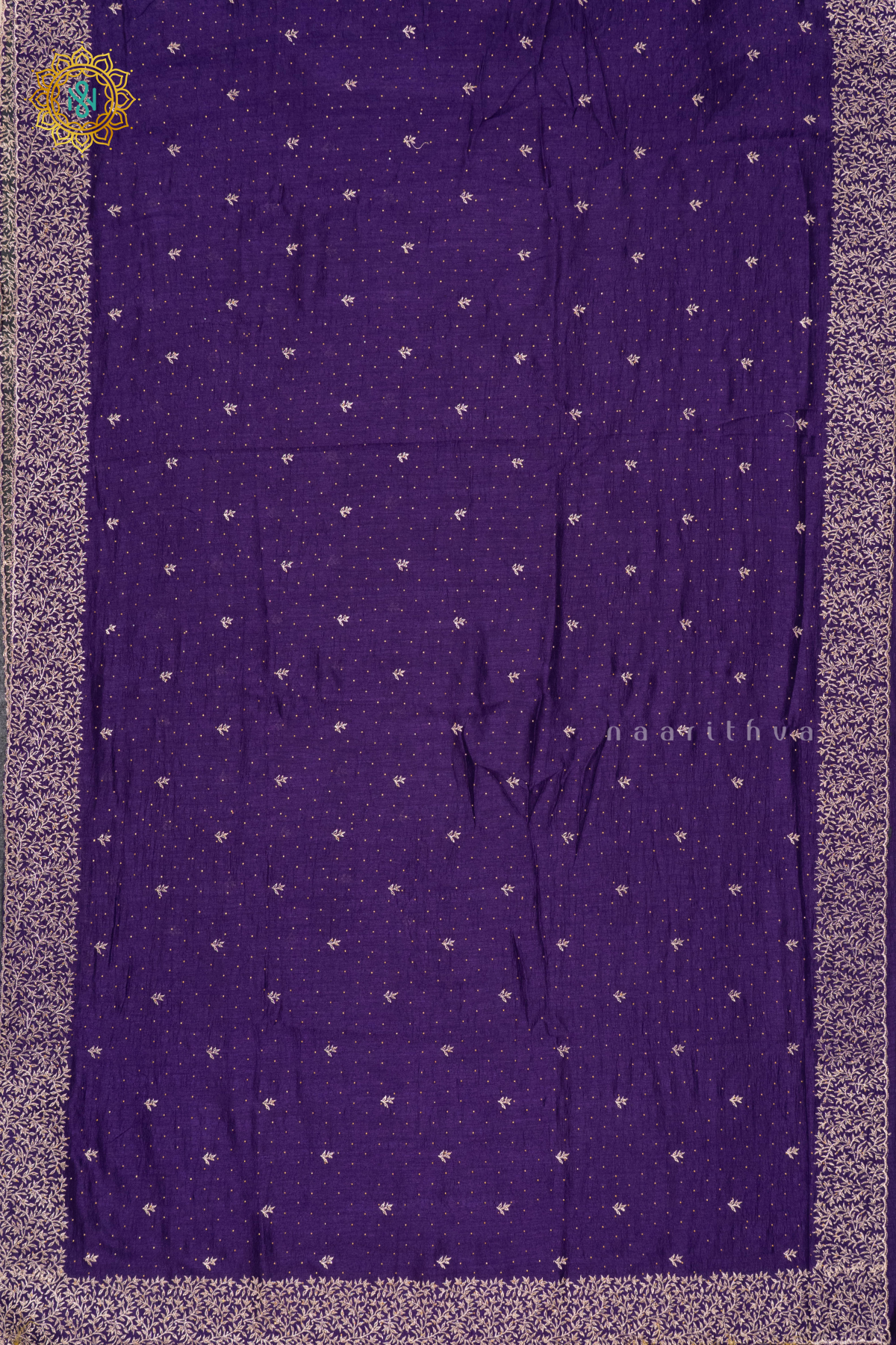 PURPLE WITH YELLOW - PARTY WEAR TUSSAR GEORGETTE