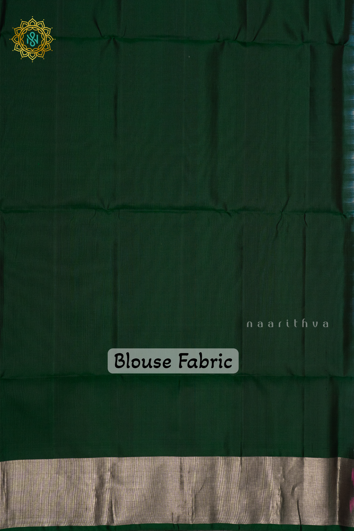 OFF WHITE WITH BOTTLE GREEN - PURE KANJIVARAM IKAT SOFT SILK