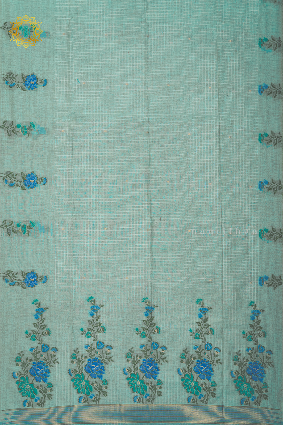 AQUA BLUE WITH SKY BLUE - MOONGA COTTON