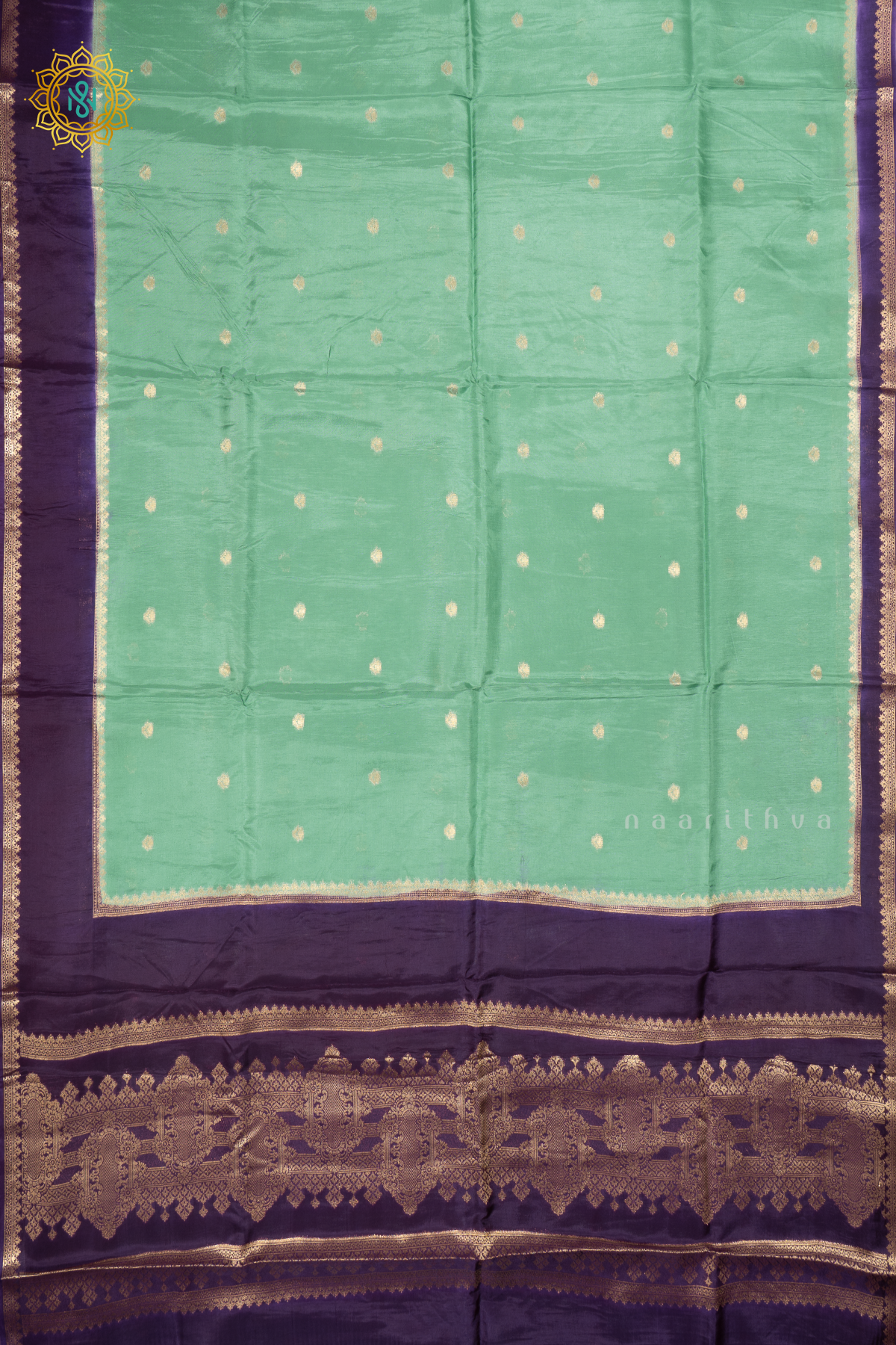 SEA GREEN WITH PURPLE - DOLA SILK