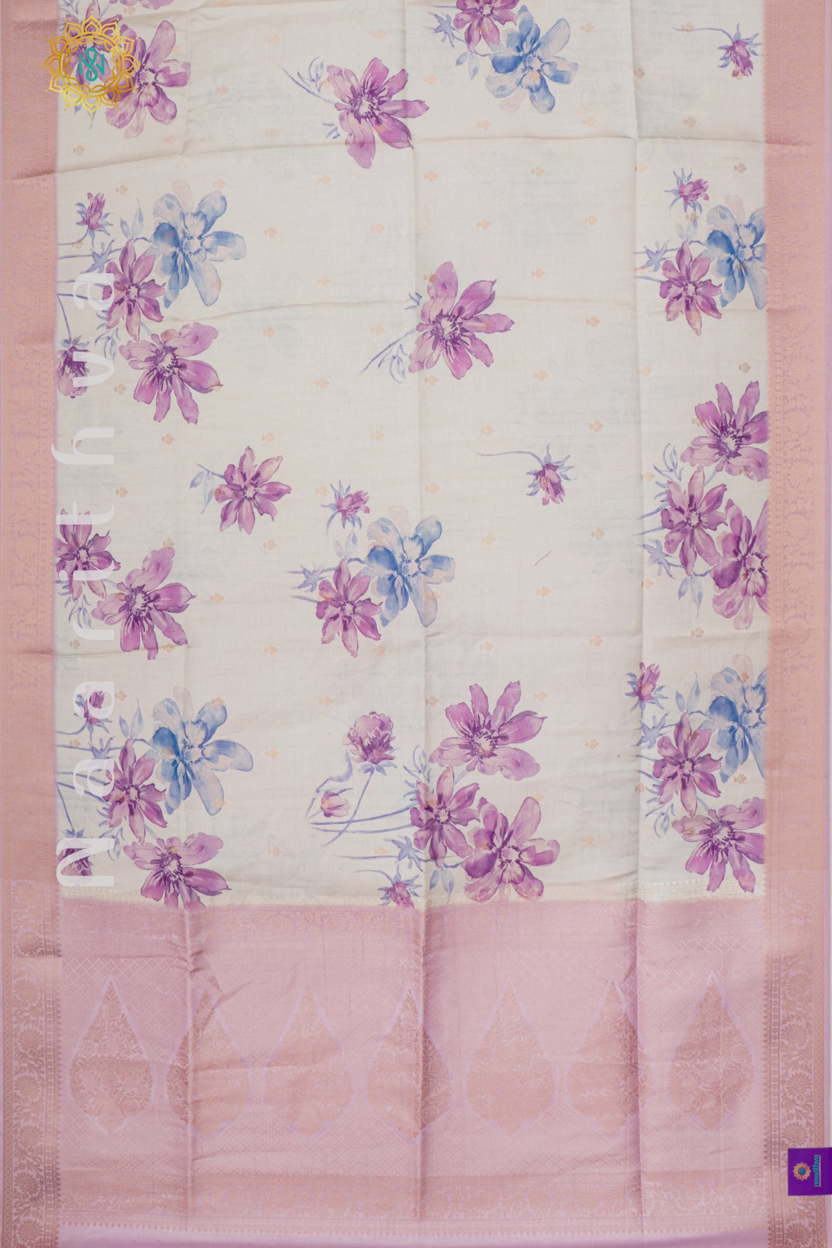 OFF WHITE WITH PINK - TUSSAR TISSUE