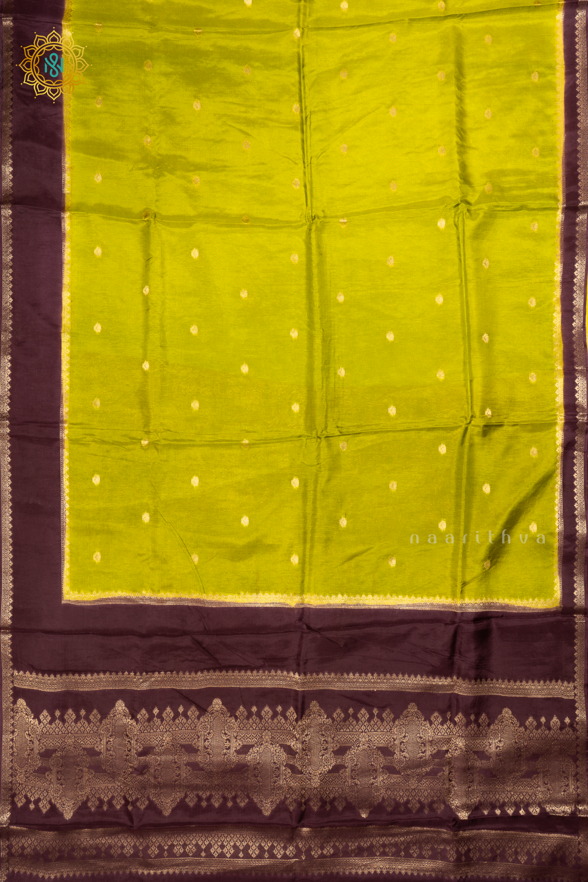 PARROT GREEN WITH DEEP WINE - DOLA SILK