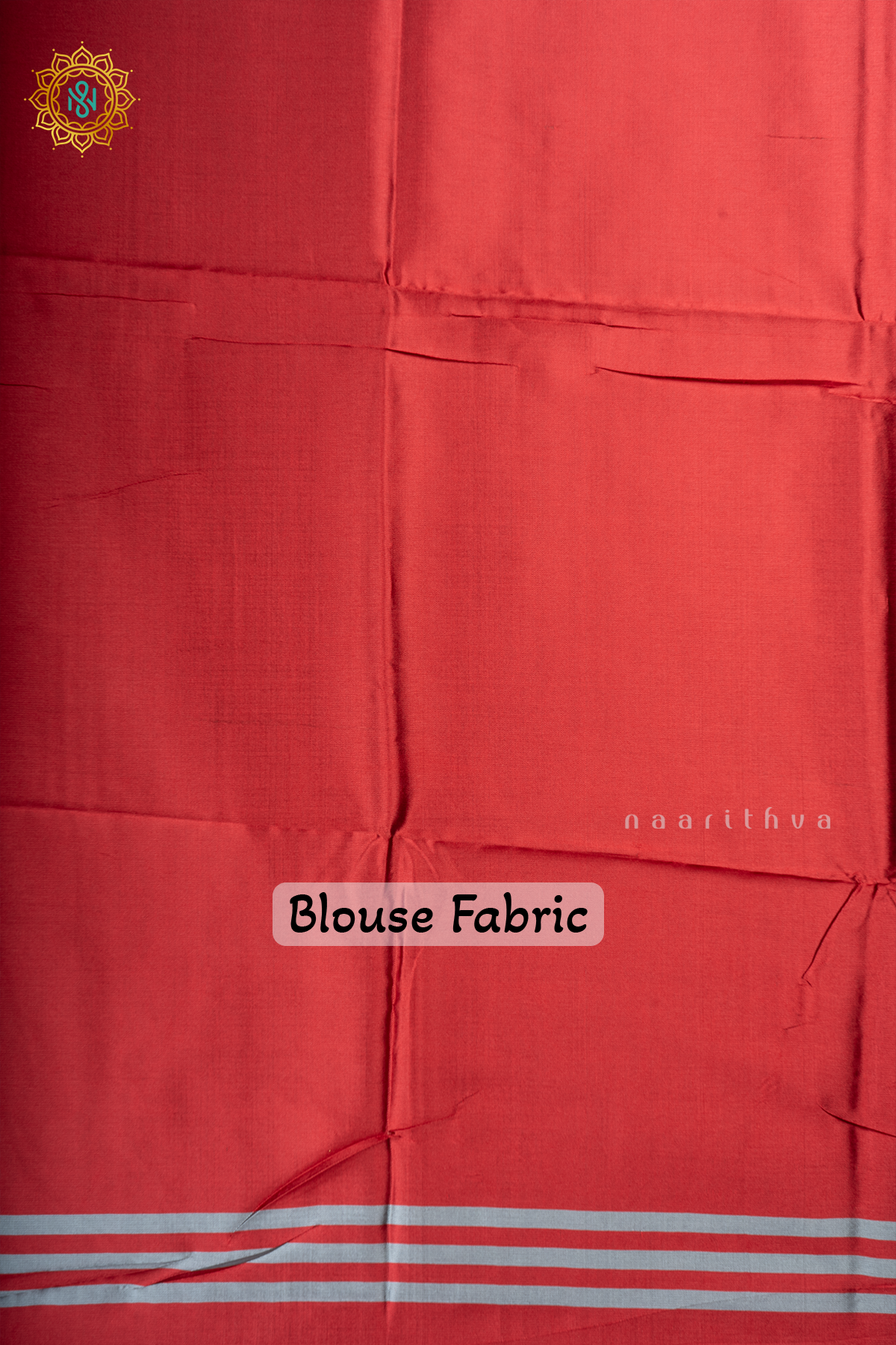 Red Semi Tussar Silk With Printed Body With Zari Border & Pallu