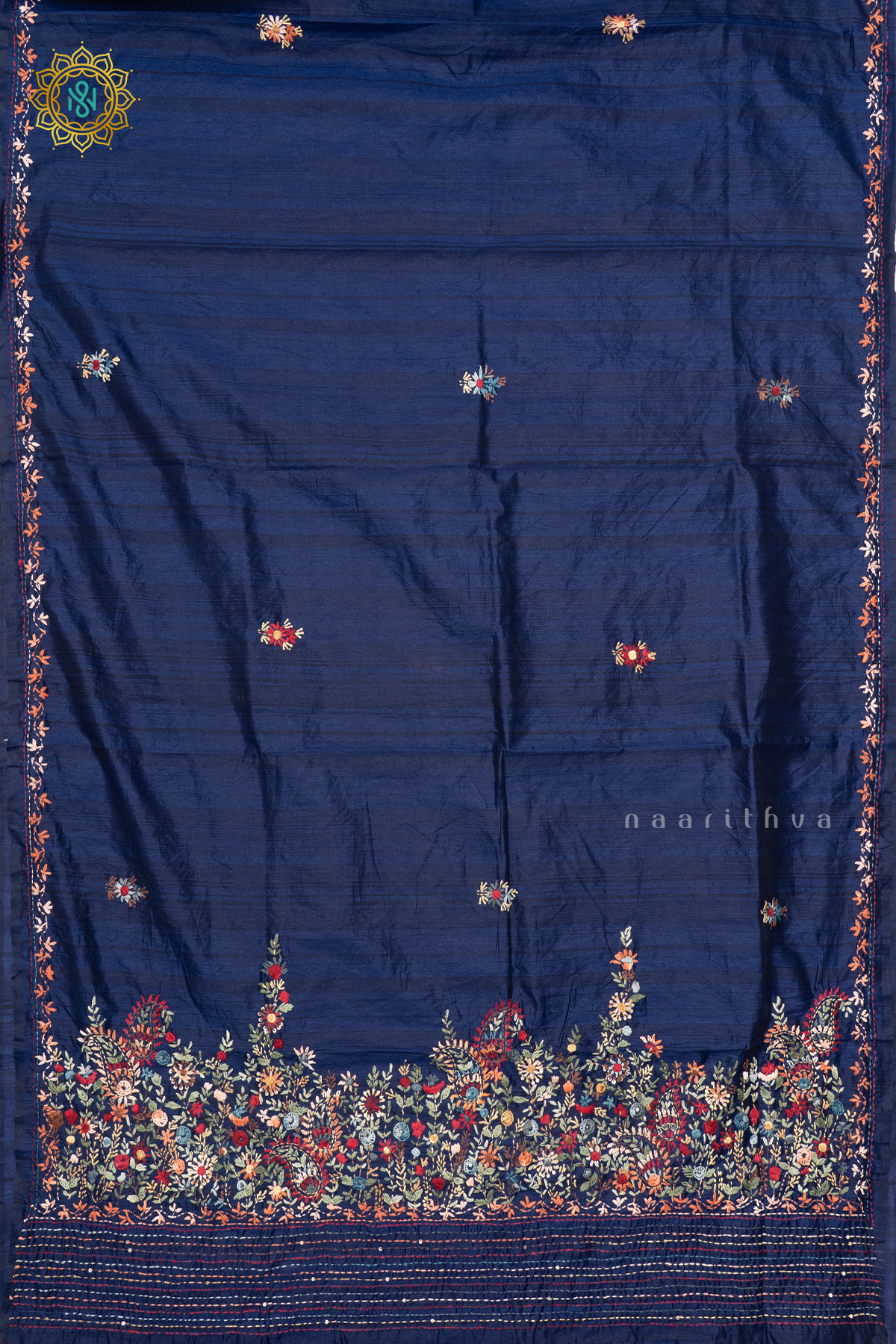 NAVY BLUE - SEMI TUSSAR SILK