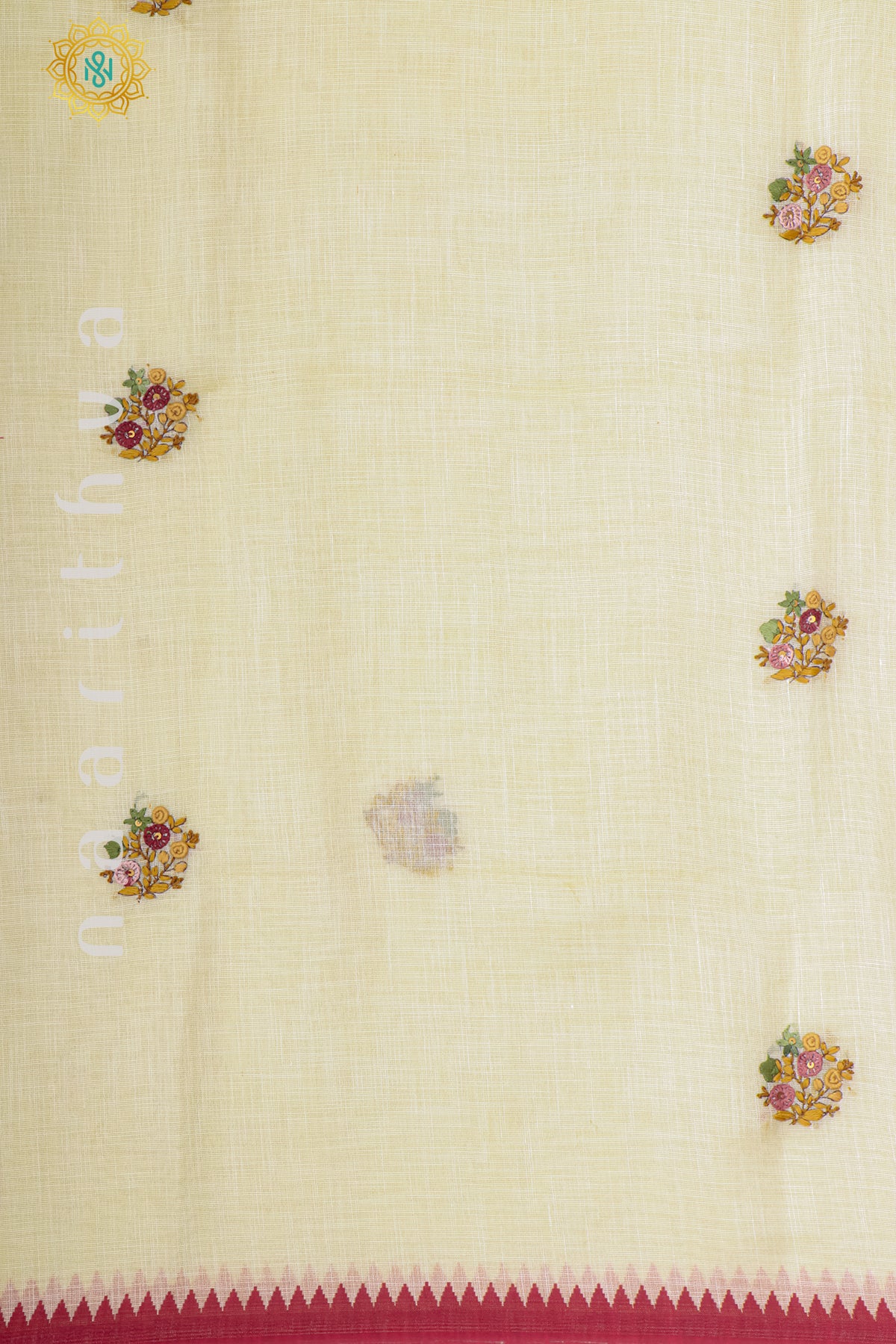 OFF WHITE WITH RED - LINEN TISSUE