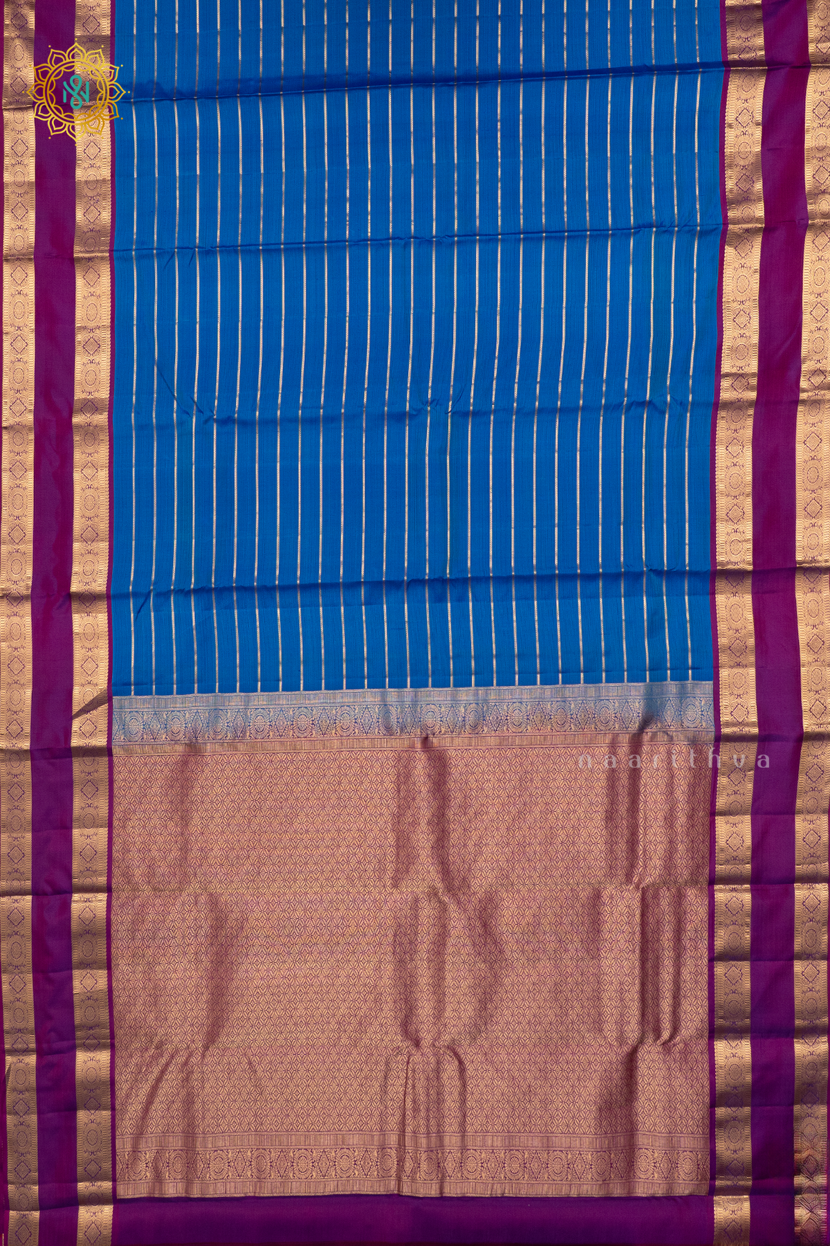 BLUE WITH MAGENTA - PURE KANJIVARAM SILK