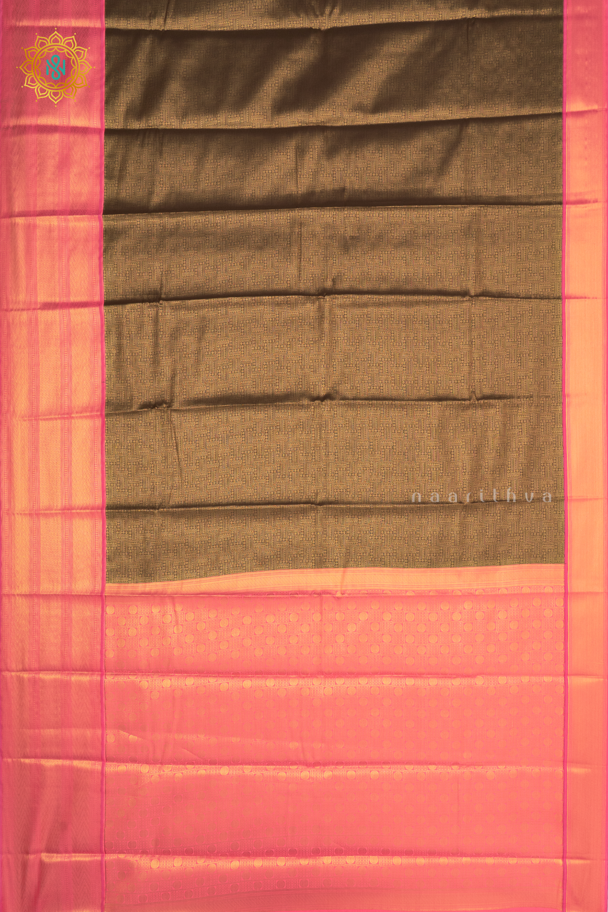 BROWN WITH PEACH - SEMI KANCHI