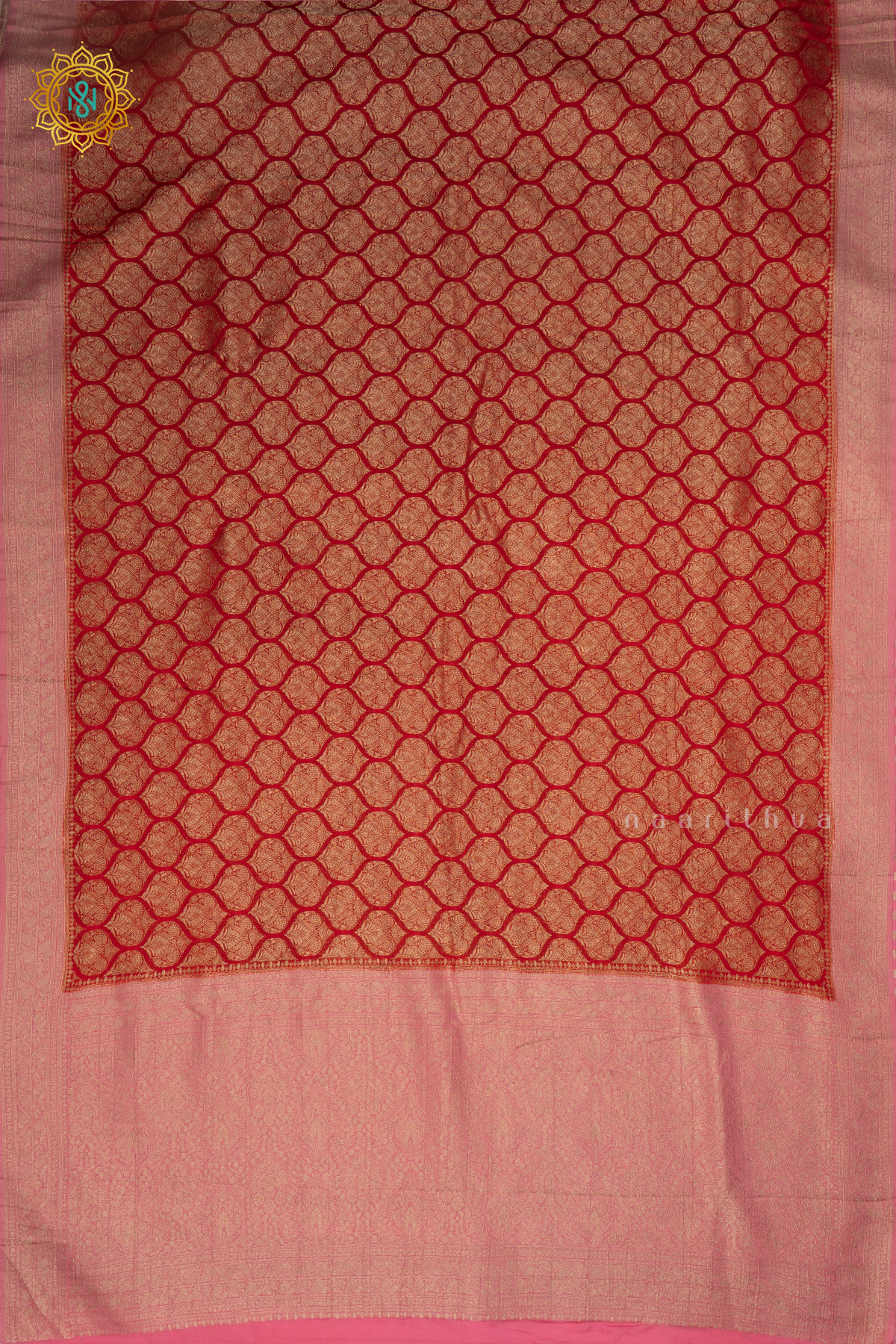 RED WITH PINK - SEMI CHIFFON GEORGETTE