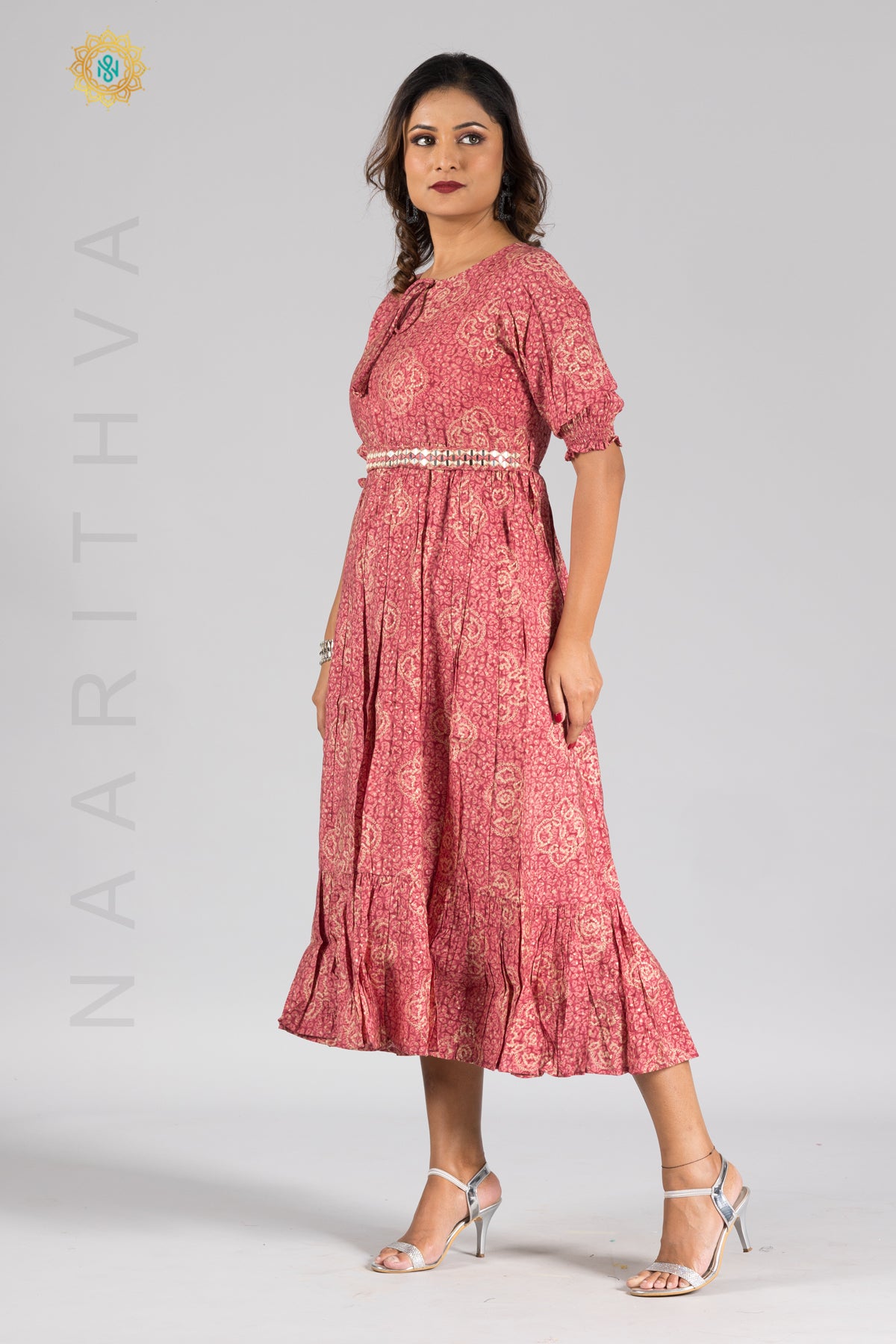 UMBRELLA PATTERN FOIL PRINTED DOUBLE LAYERED KURTI