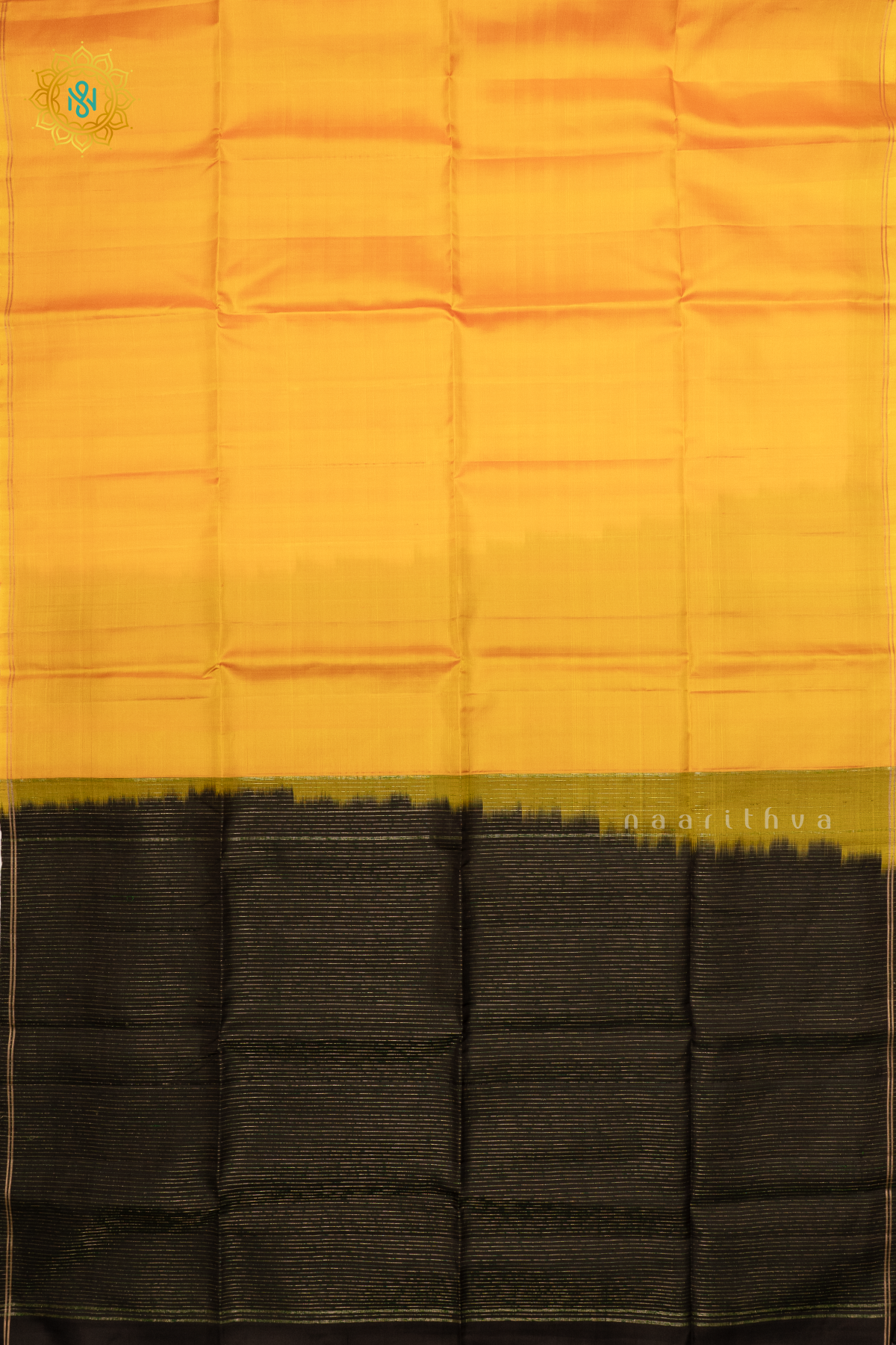 YELLOW WITH BLACK - PURE KANJIAVARAM SOFT SILK