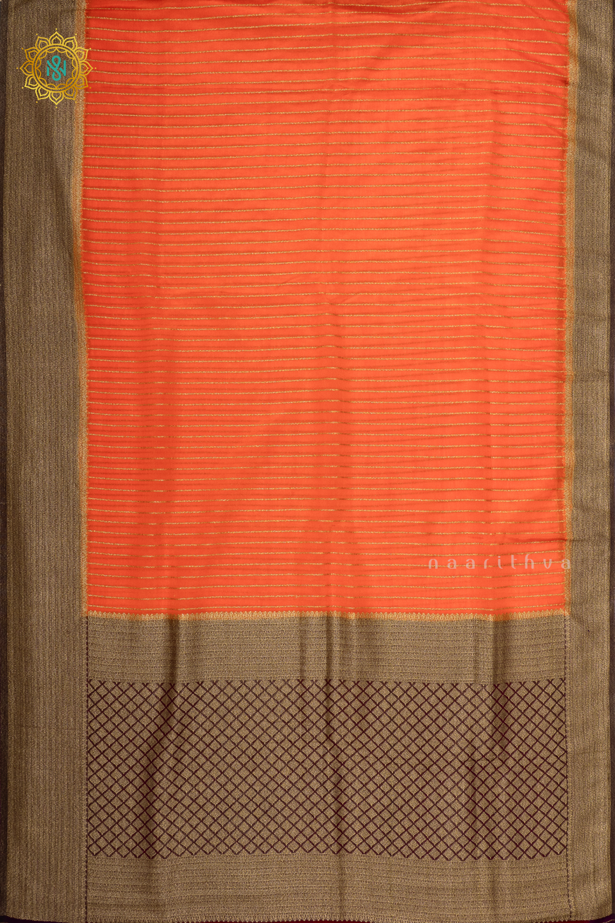 ORANGE WITH PURPLE - SEMI CREPE GEORGETTE