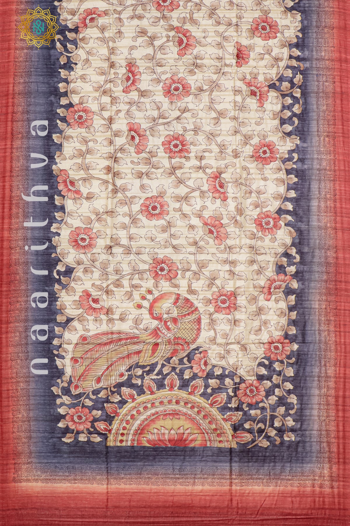 GREYISH BLUE WITH RED - KOTHA TUSSAR
