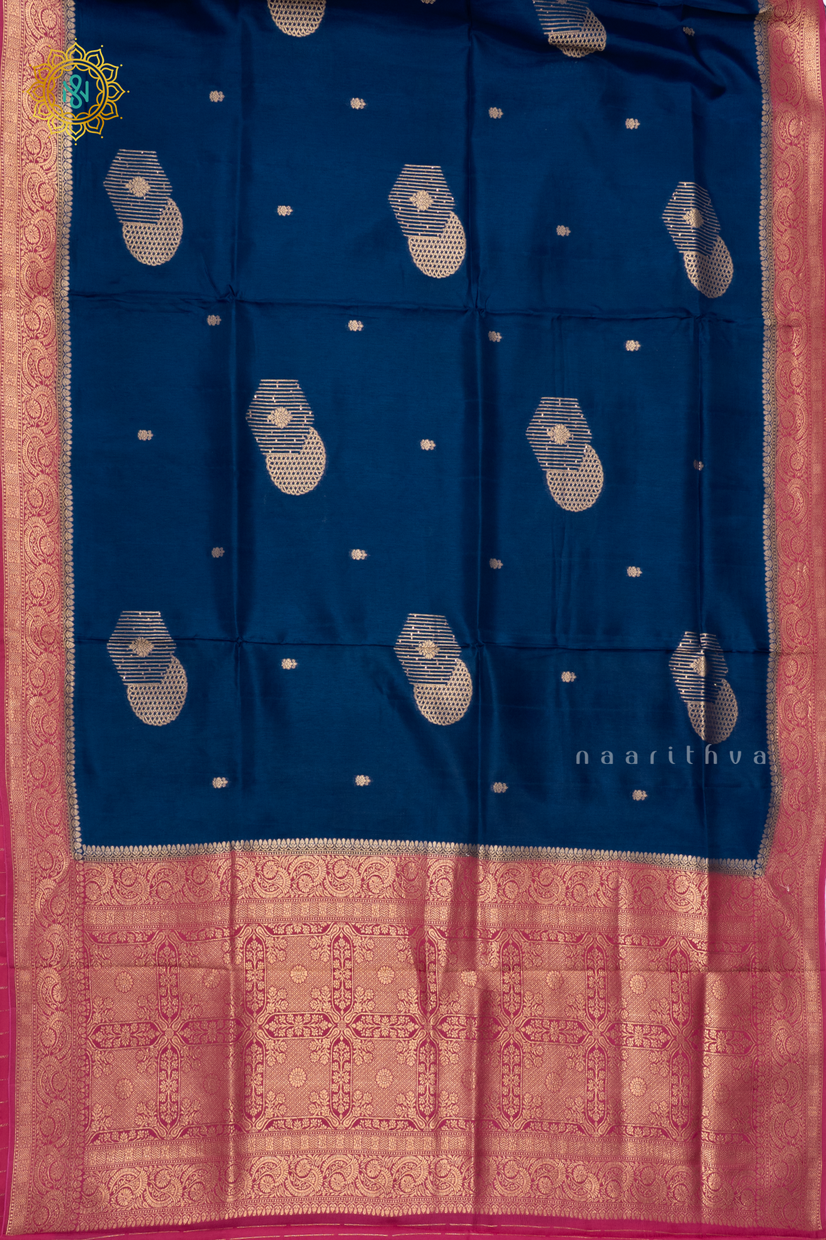 BLUE WITH PINK - DOLA SILK