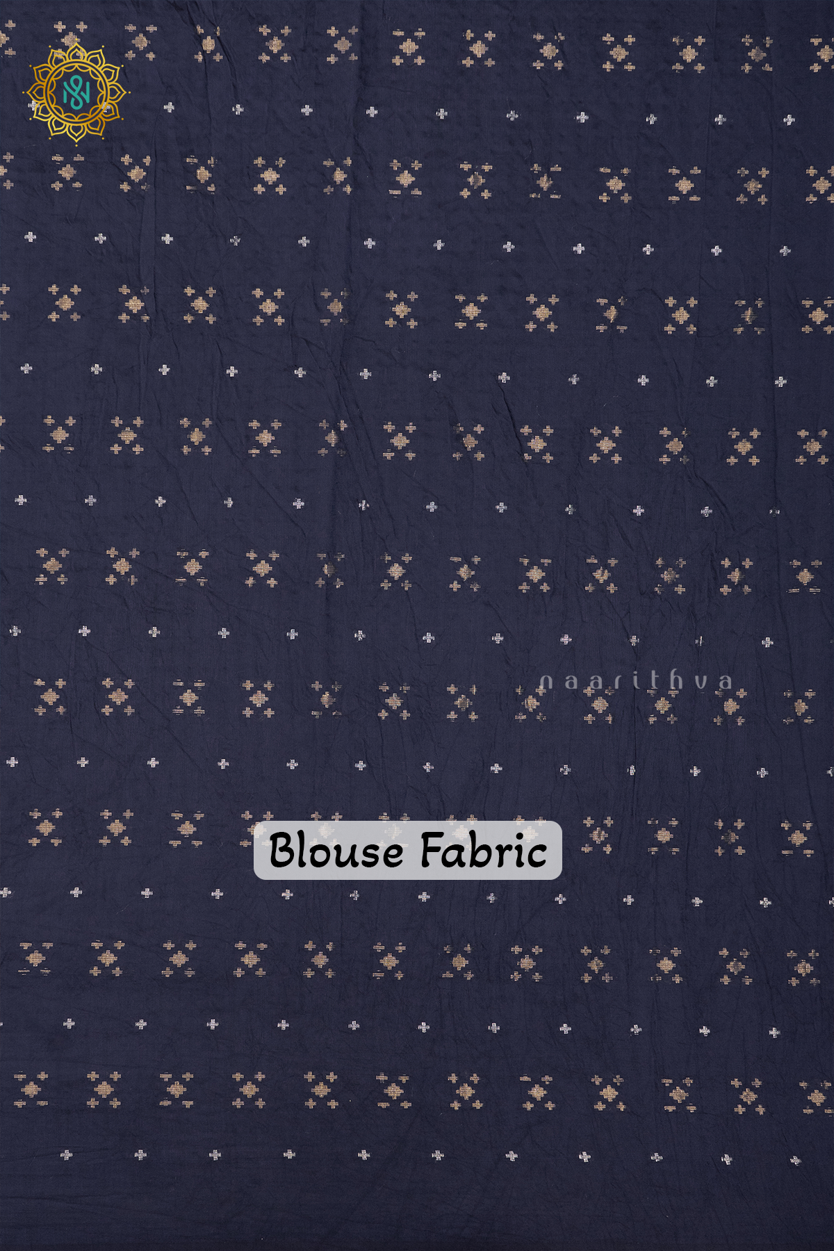 SKY BLUE WITH PEACOCK BLUE - SEMI CREPE SILK