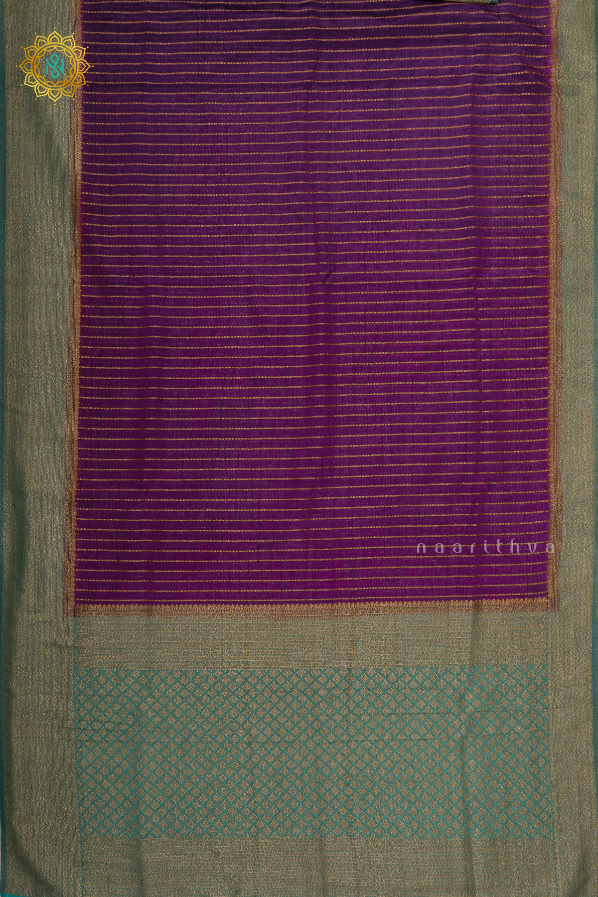 PURPLE WITH SKY BLUE - SEMI CREPE GEORGETTE
