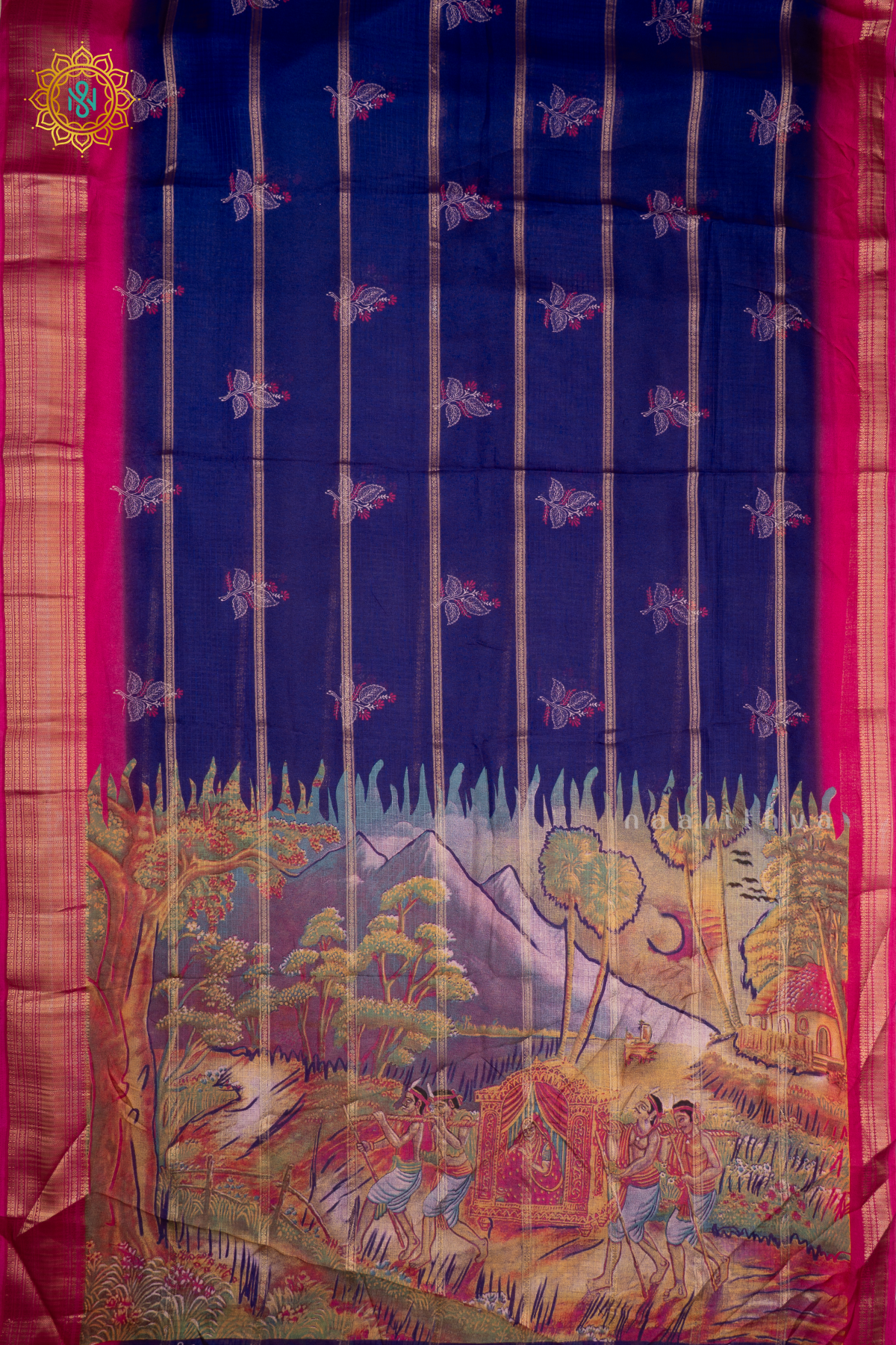 PURPLE WITH PINK - SEMI GEORGETTE