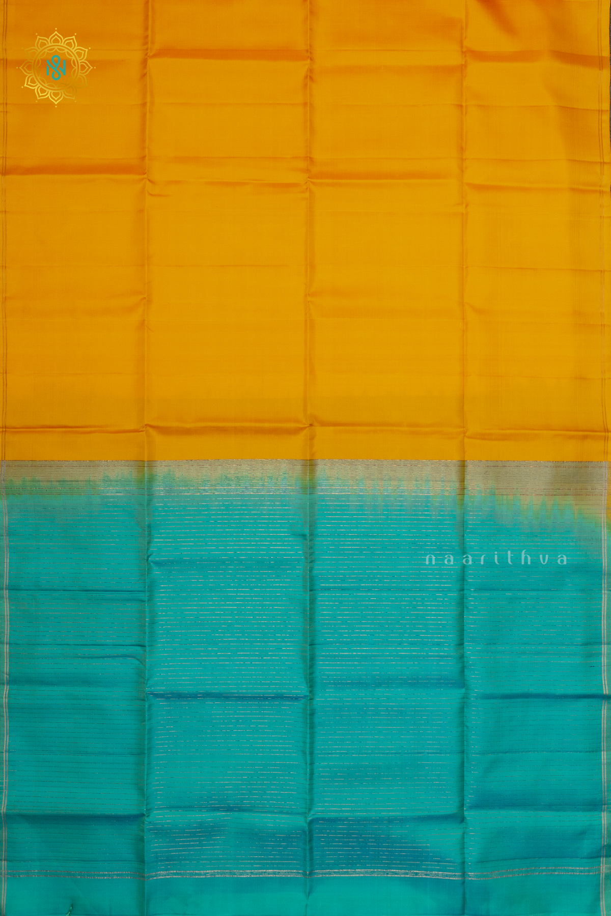 YELLOW WITH SKY BLUE - PURE KANJIAVARAM SOFT SILK
