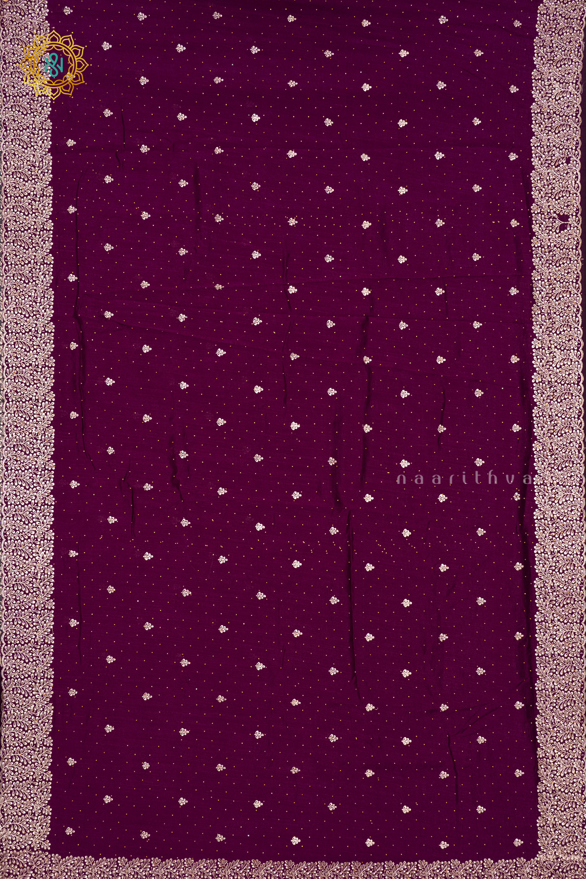 WINE WITH BOTTLE GREEN - PARTY WEAR TUSSAR GEORGETTE