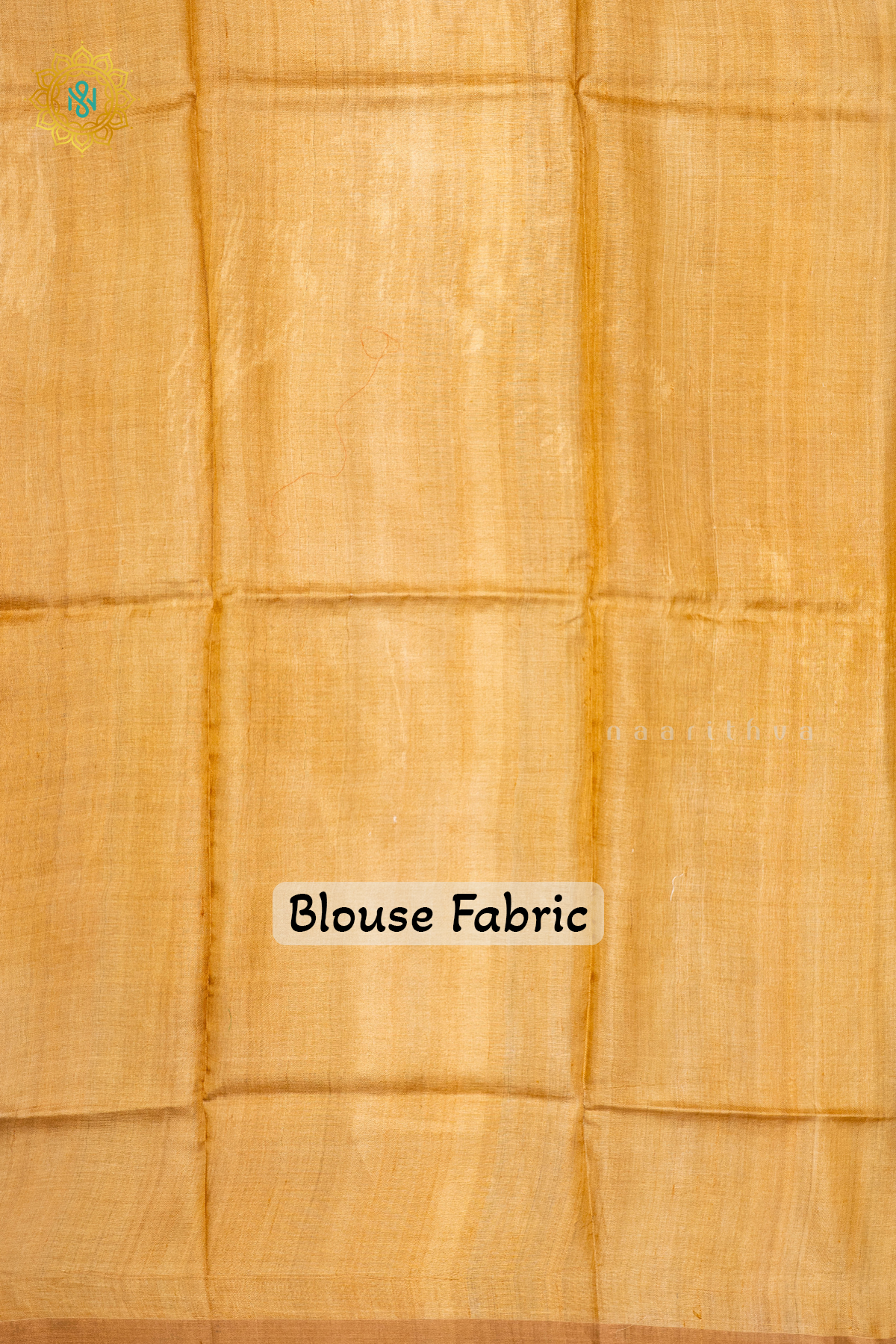 BLUE WITH YELLOW - PURE TUSSAR SILK WITH HAND PAINTED