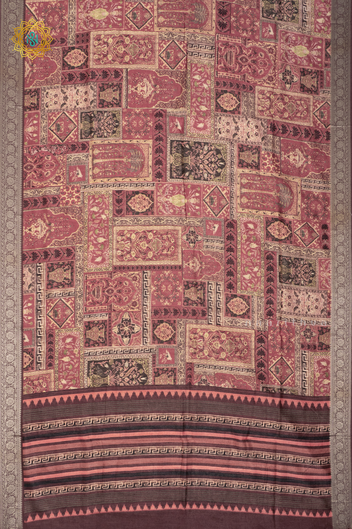 MAROON WITH BROWN - SOFT TUSSAR