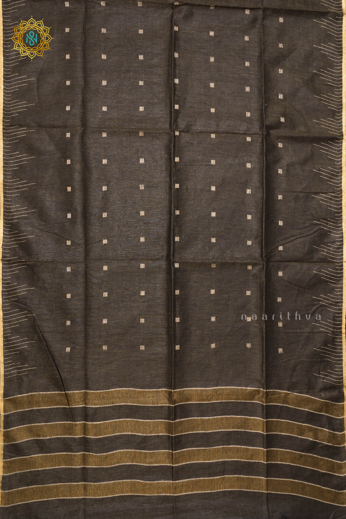 OLIVE GREEN WITH BLACK - PURE LINEN