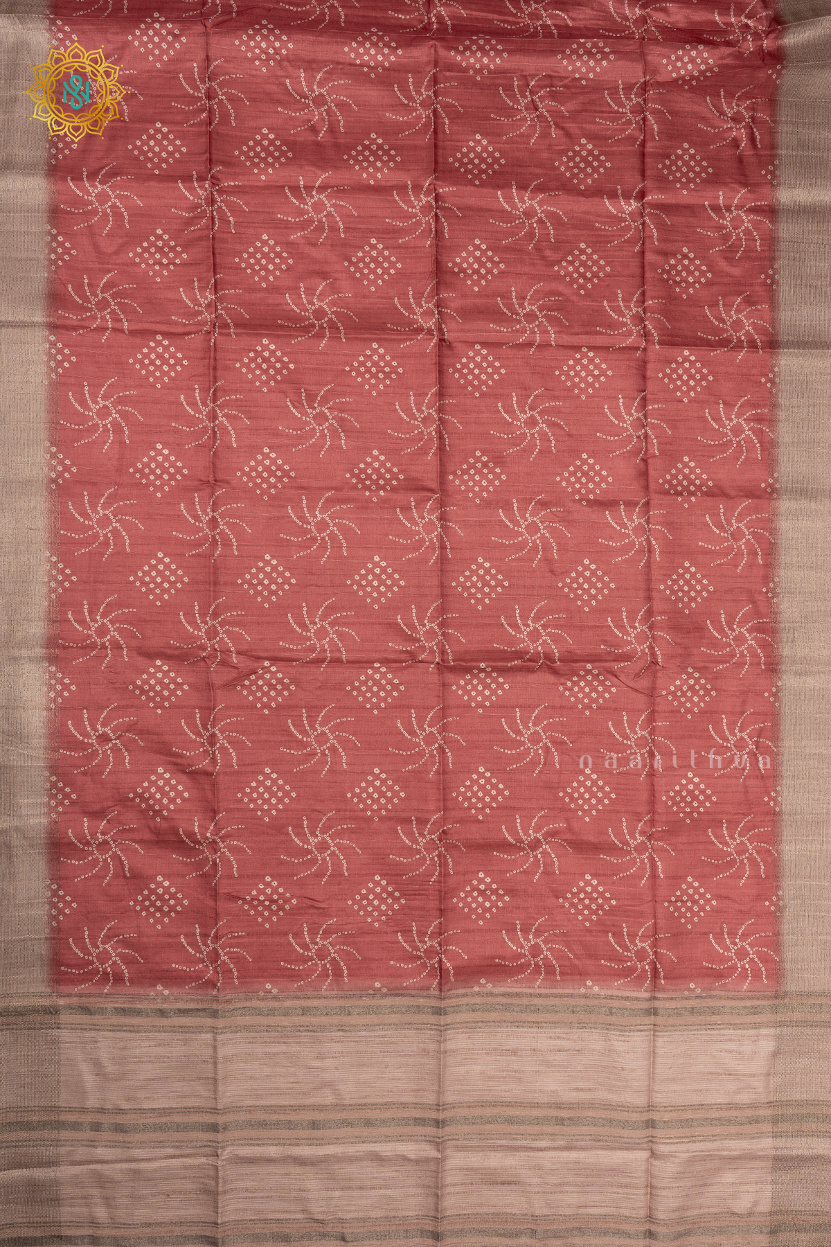 MAROON WITH BEIGE - SEMI TUSSAR SILK