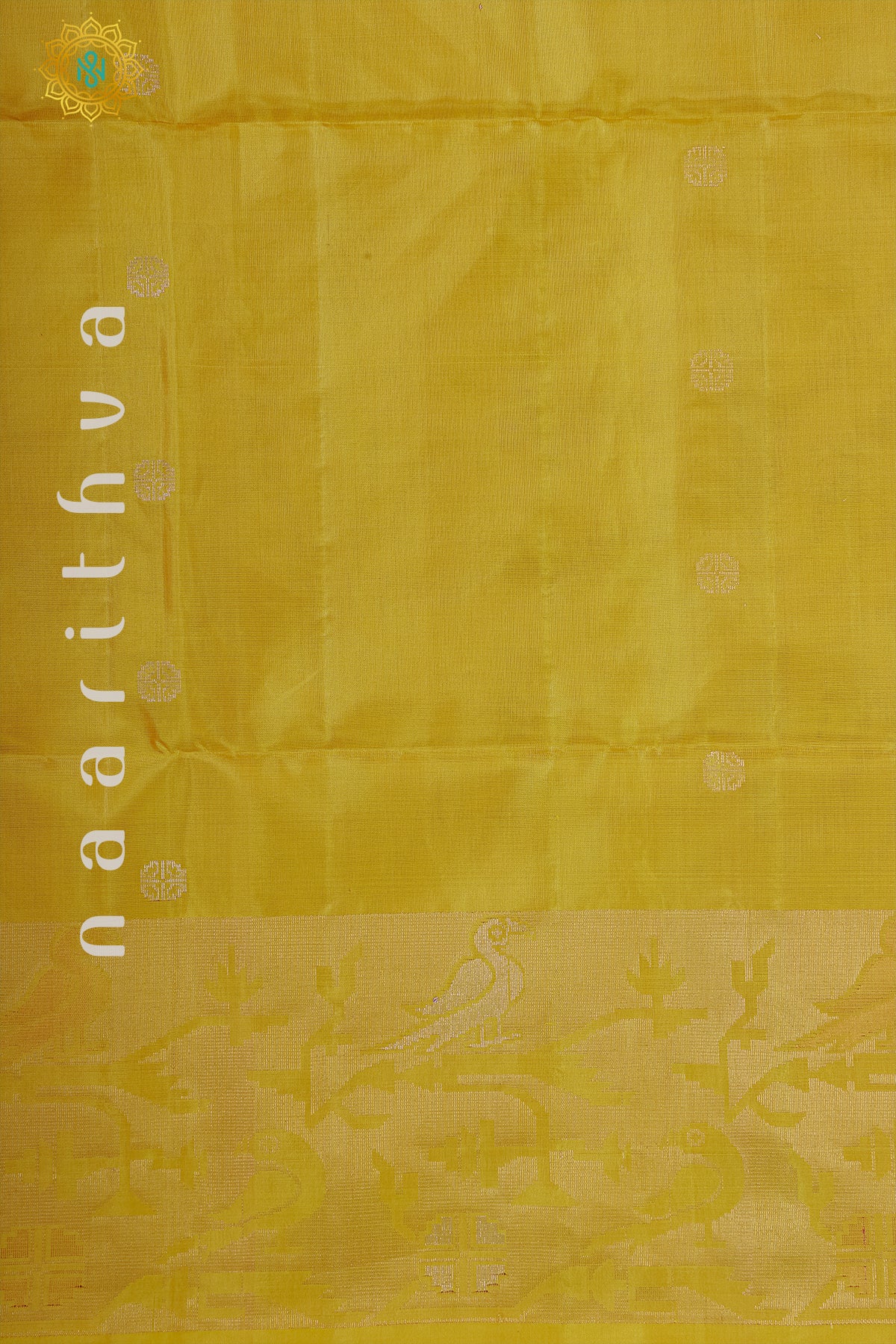 YELLOW WITH SKY BLUE - PURE KANJIVARAM SOFT SILK