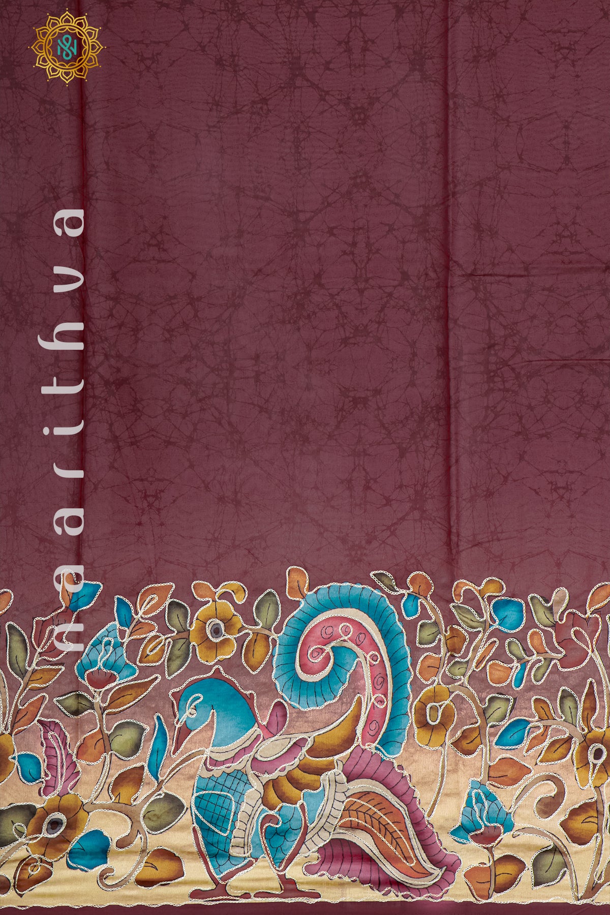 MAROON - SEMI TUSSAR SILK