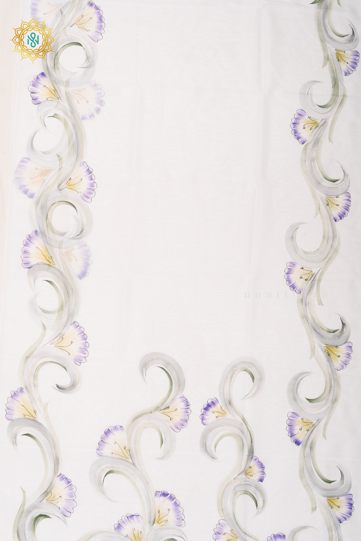 WHITE - ORGANZA HAND PAINTED