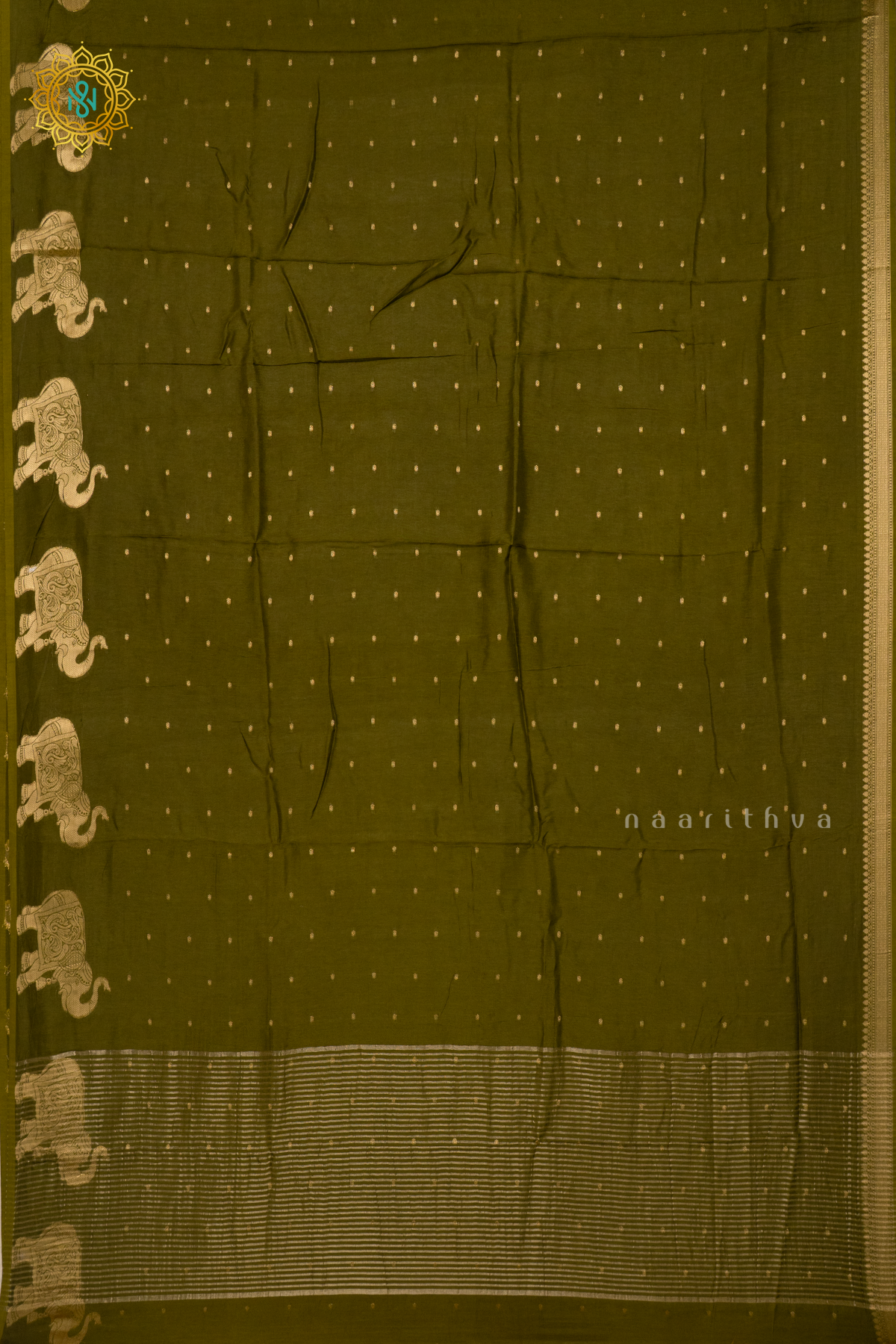 OLIVE GREEN WITH YELLOW - DOLA SILK