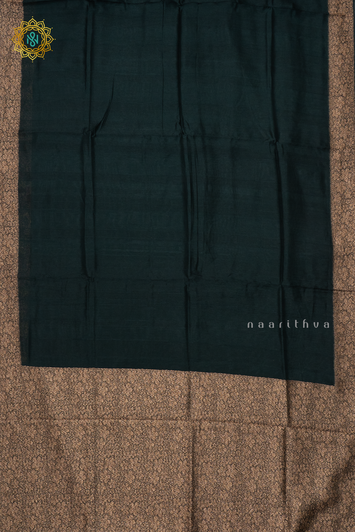 BOTTLE GREEN - SEMI TUSSAR SILK