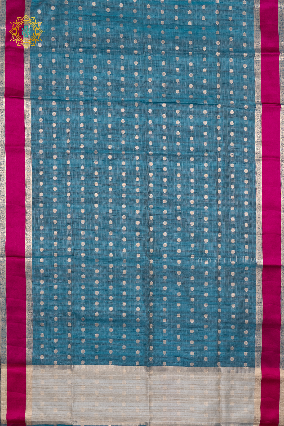 LIGHT BLUE WITH PINK - KOTA COTTON