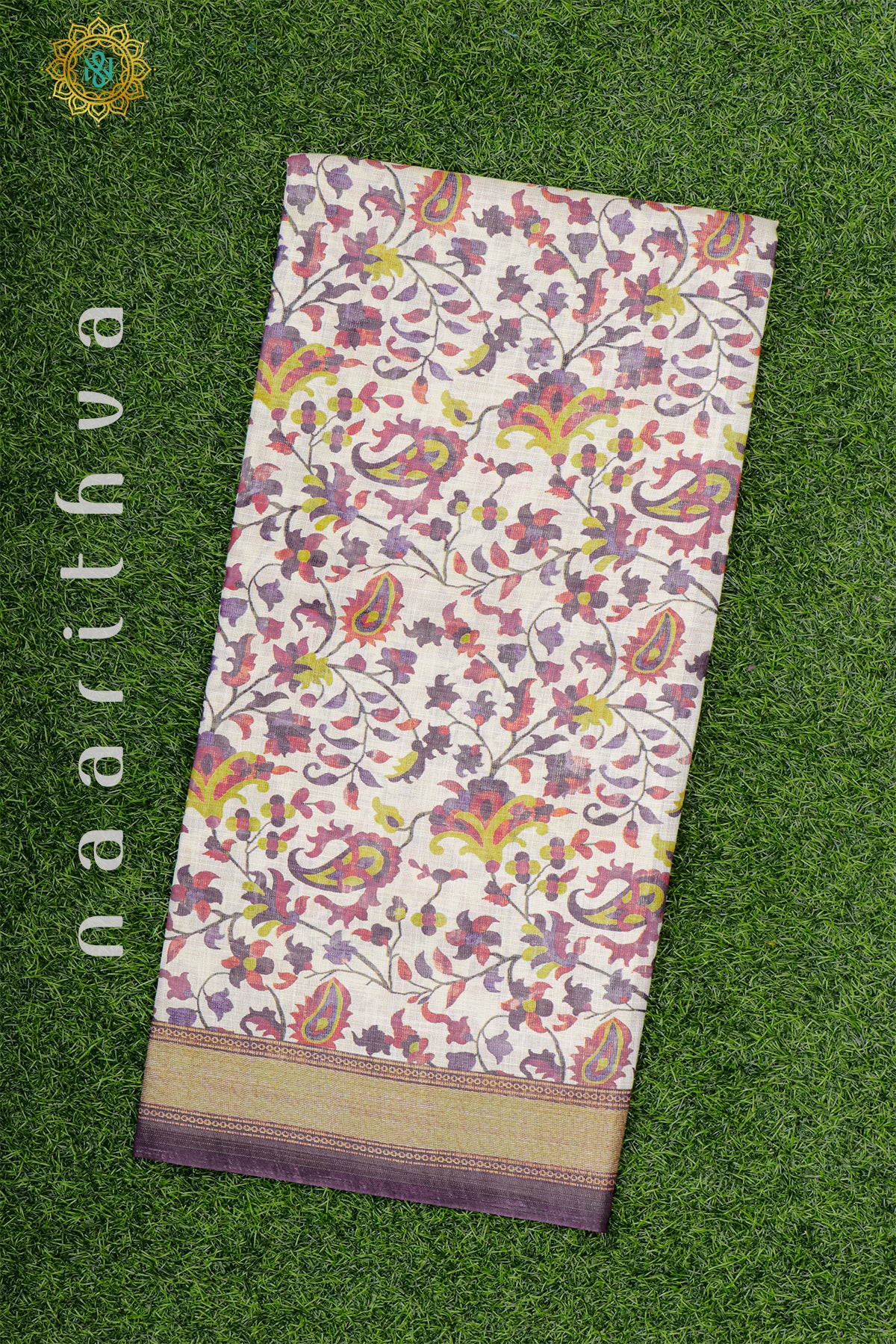 OFF WHITE WITH DEEP WINE - LINEN TISSUE