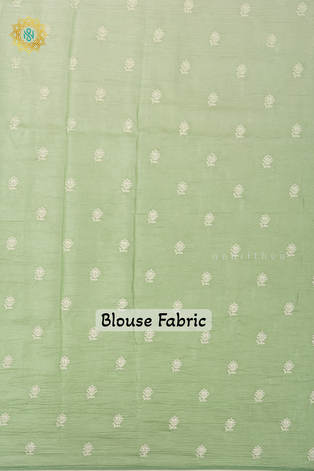 GREEN - CRUSH TISSUE WITH EMBROIDERY