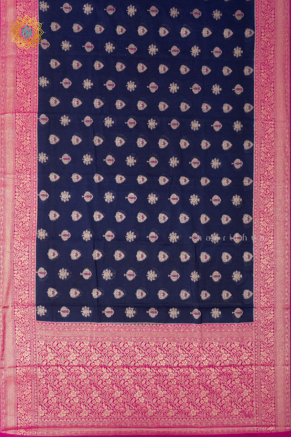 BLUE WITH PINK - JUTE COTTON
