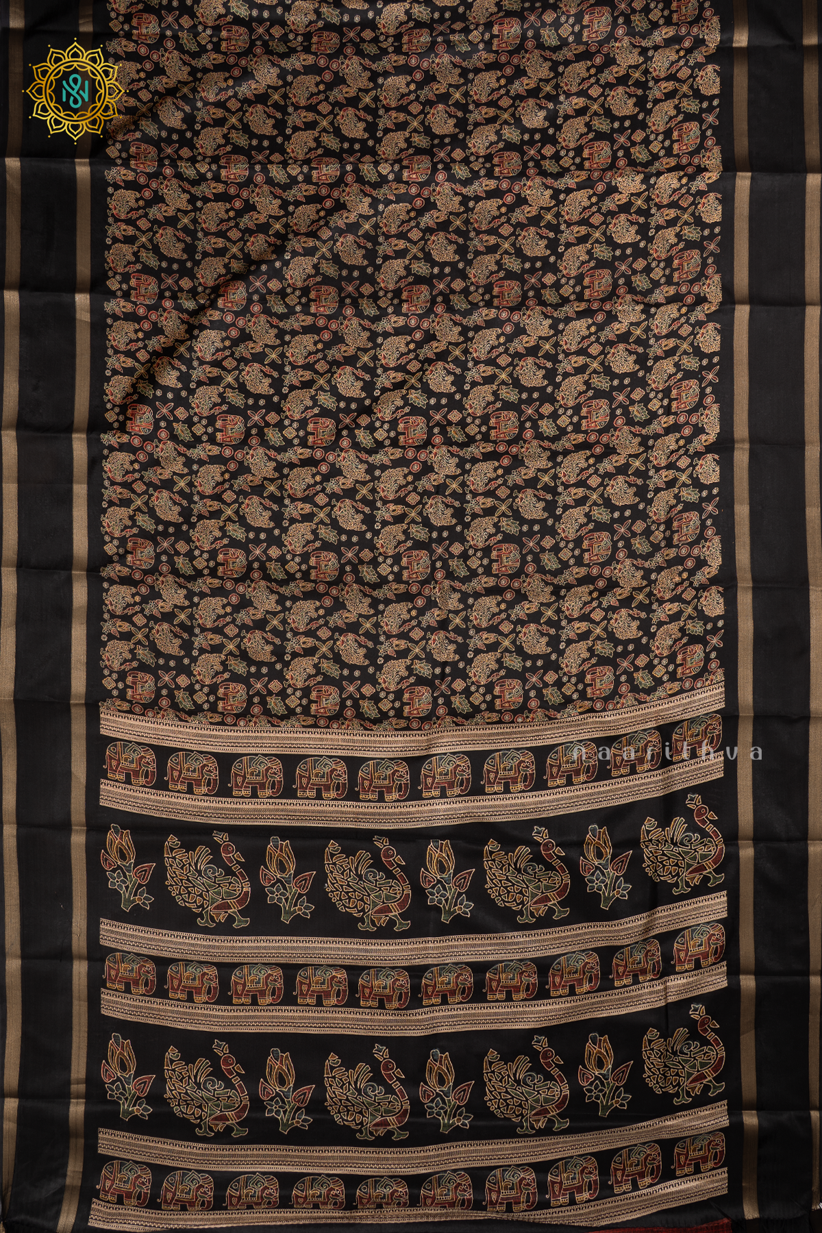 BLACK - SEMI CREPE SILK