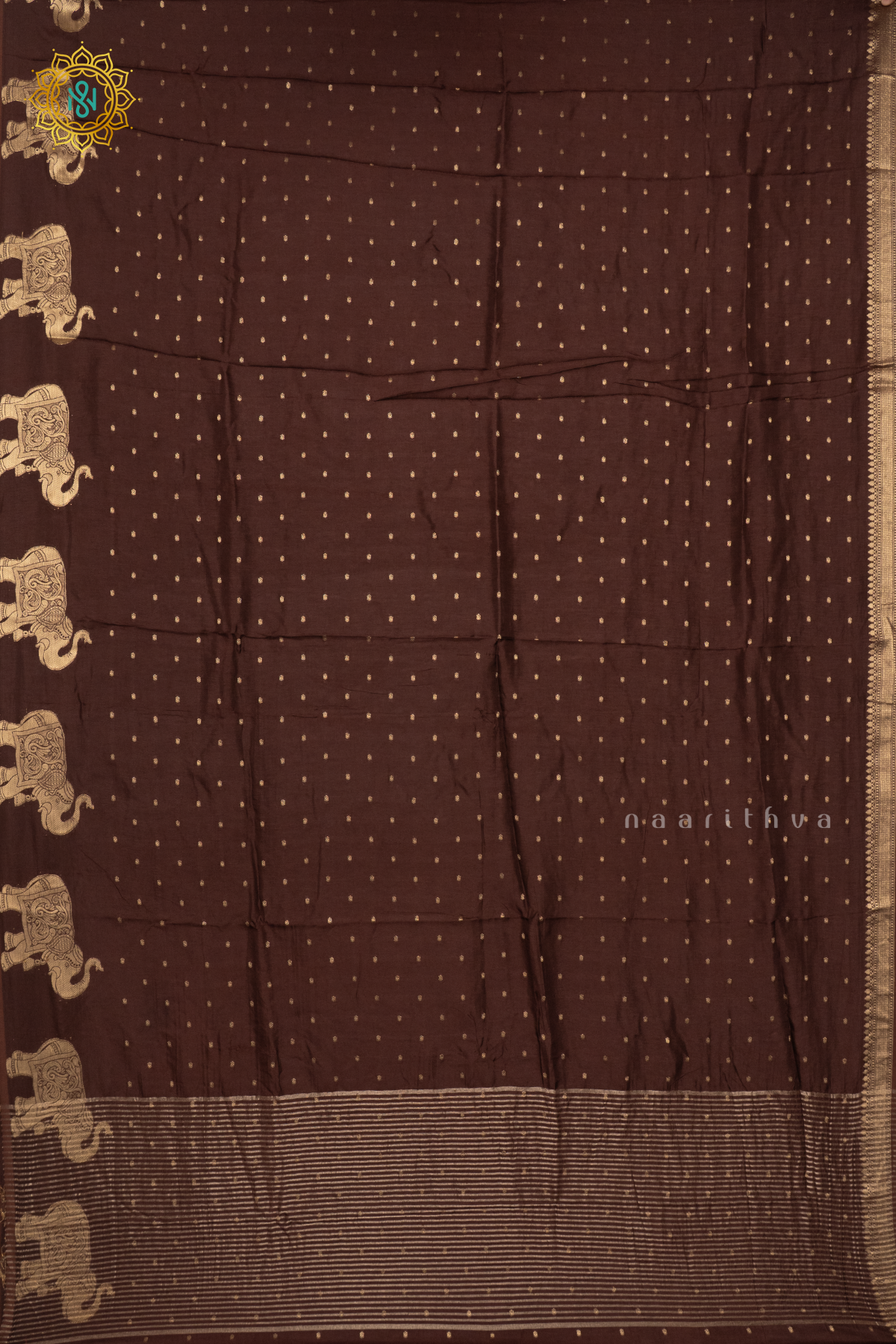 BROWN WITH RED - DOLA SILK