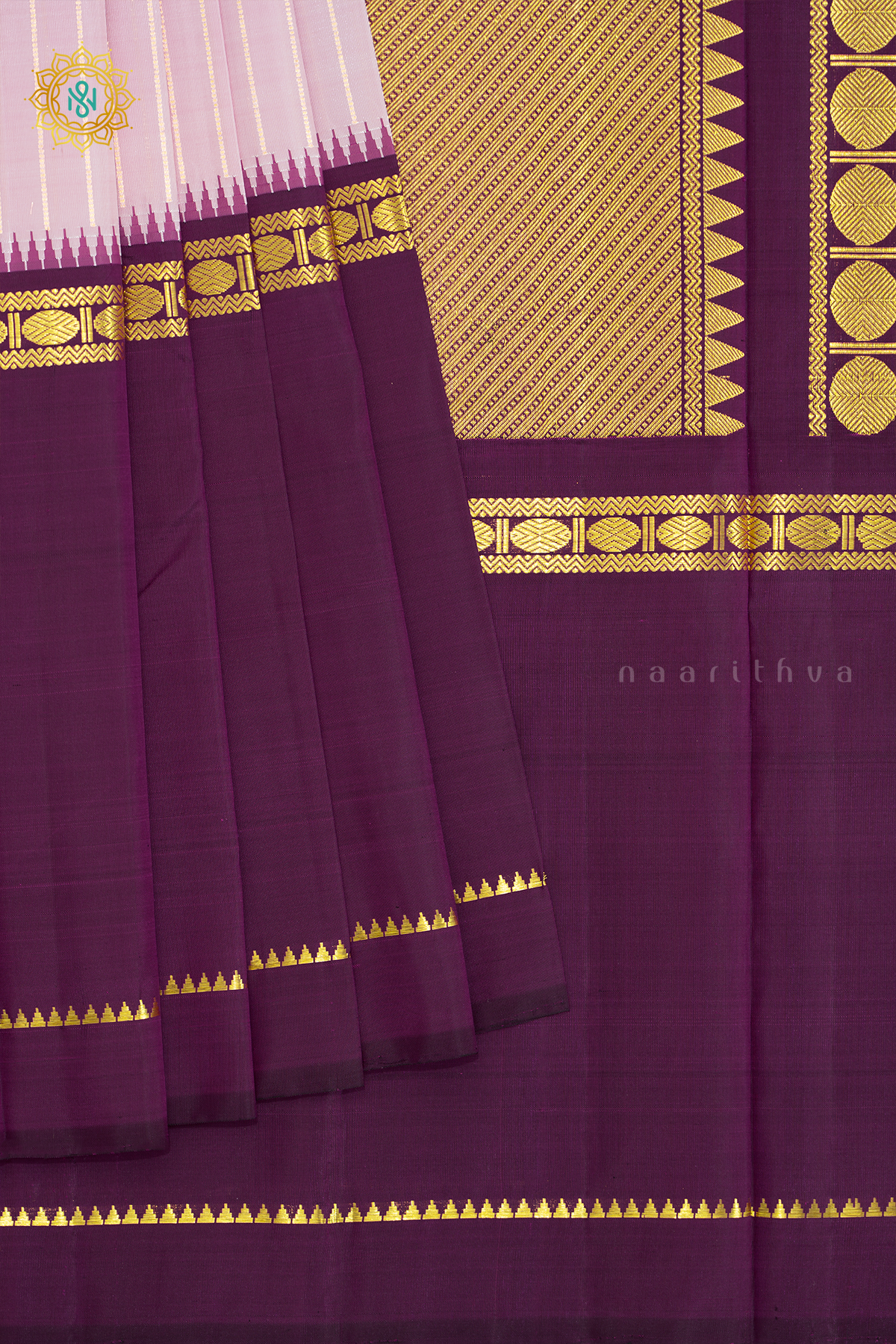 LIGHT PINK WITH MAGENTA - PURE KANJIVARAM SILK
