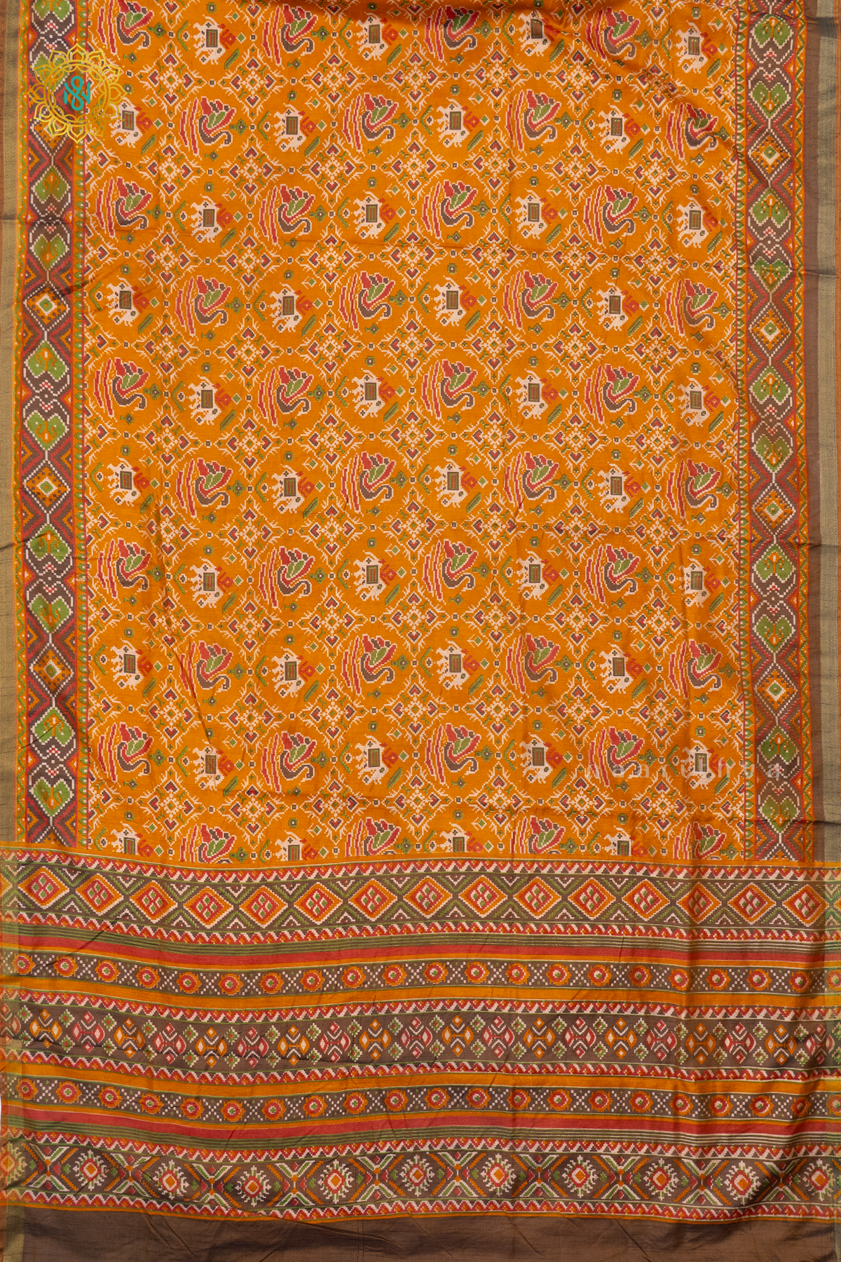MUSTARD WITH BROWN - SEMI PATOLA SILK