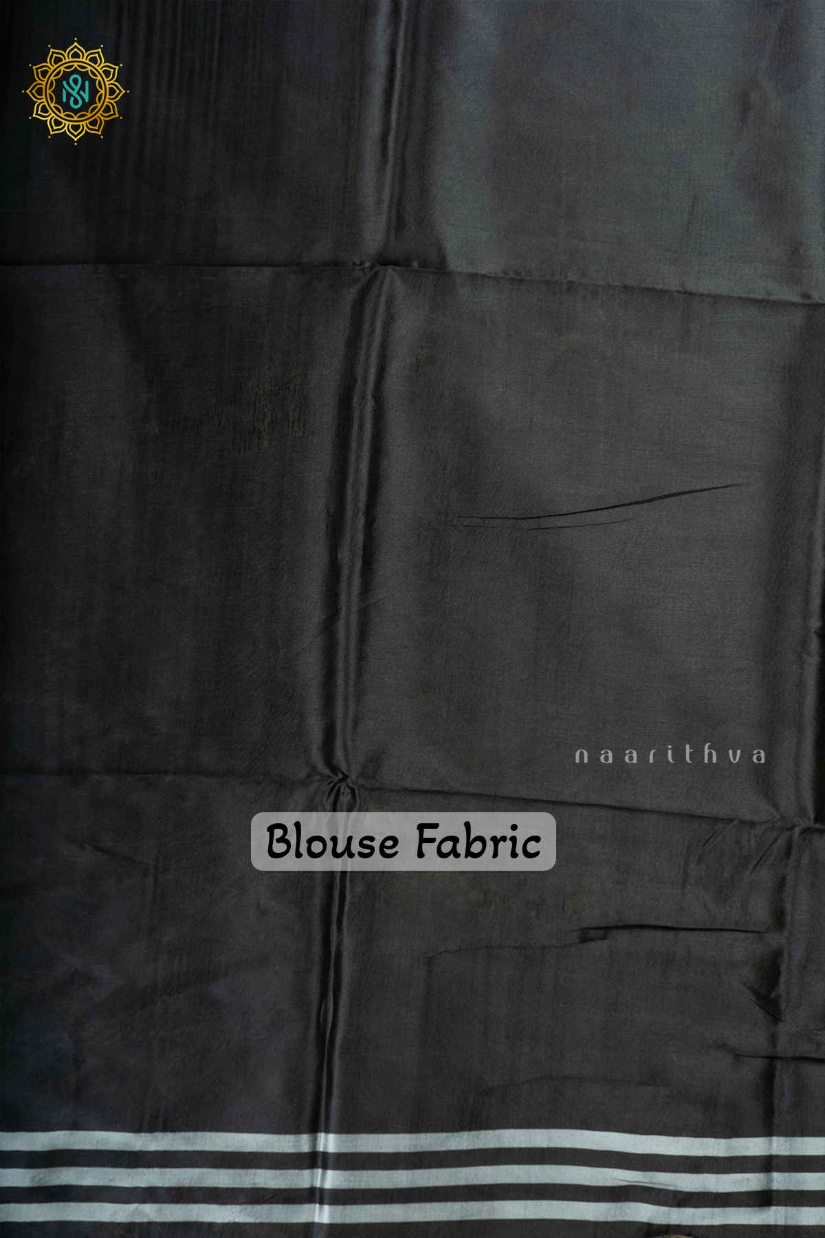 Beige With Black Semi Tussar Silk With Printed Body With Zari Border & Pallu