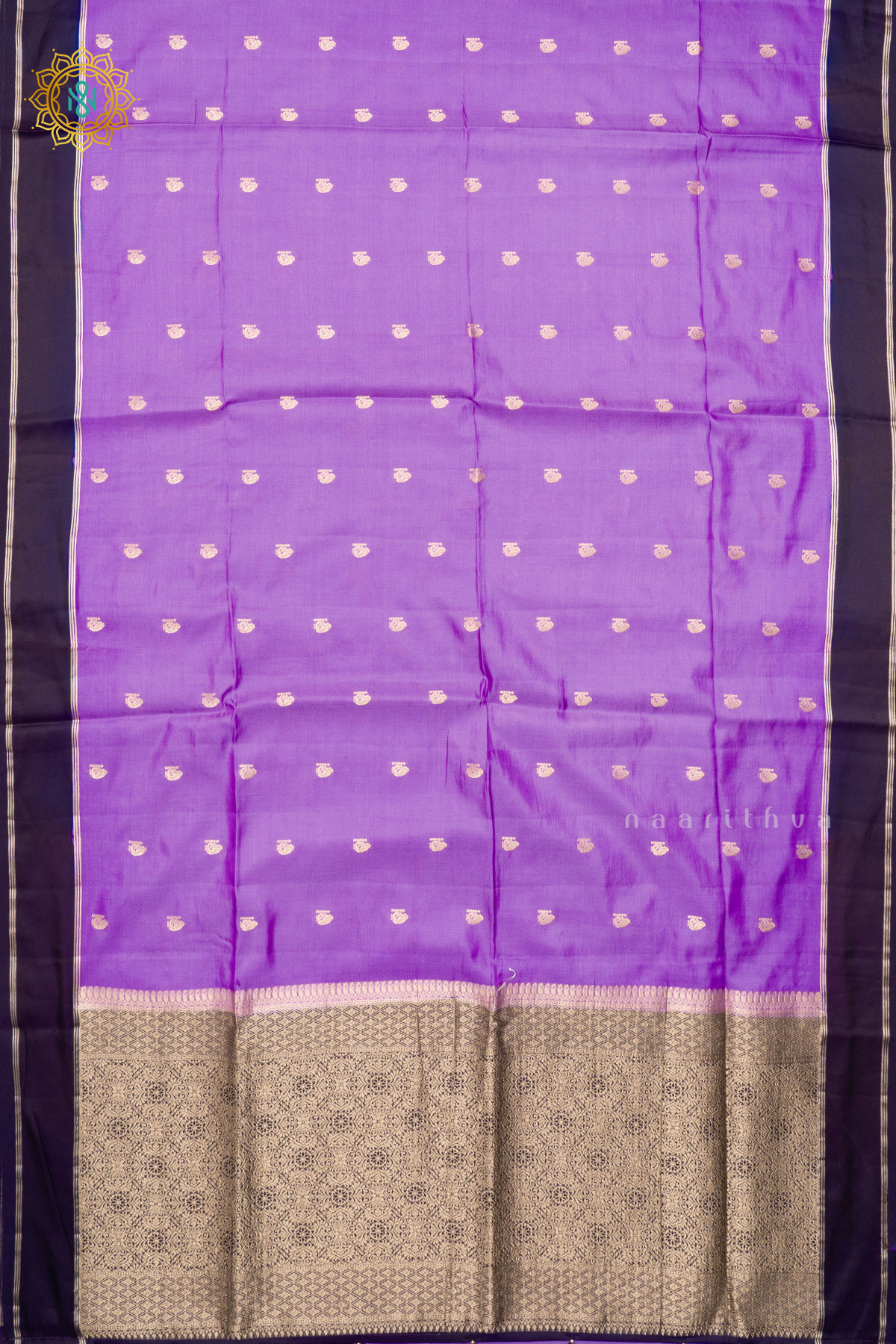 LAVENDER WITH PURPLE - SEMI SILK