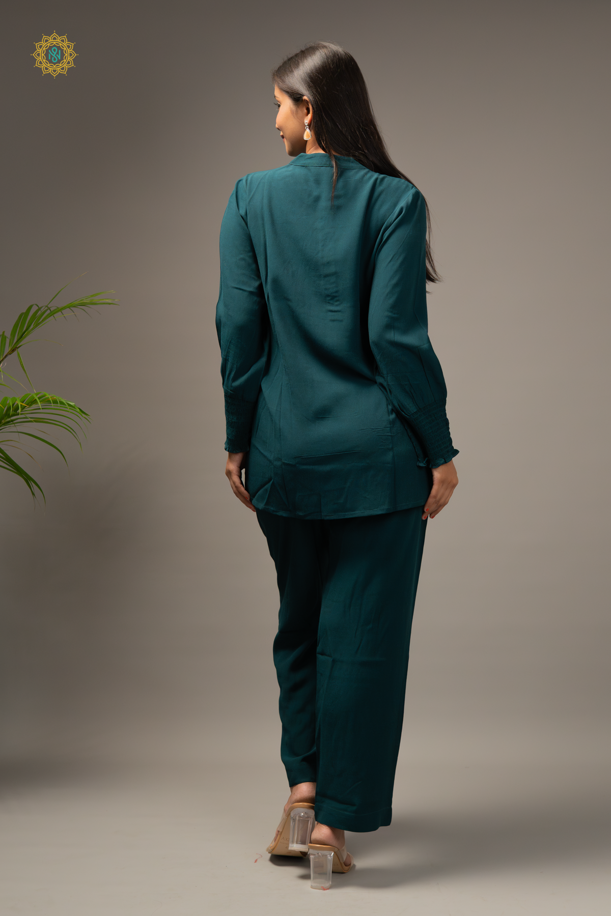 TEAL GREEN - CREPE 2PC CO-ORD SET