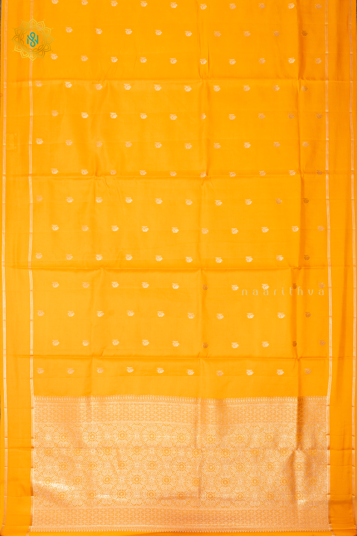 YELLOW WITH BROWN - SEMI SILK